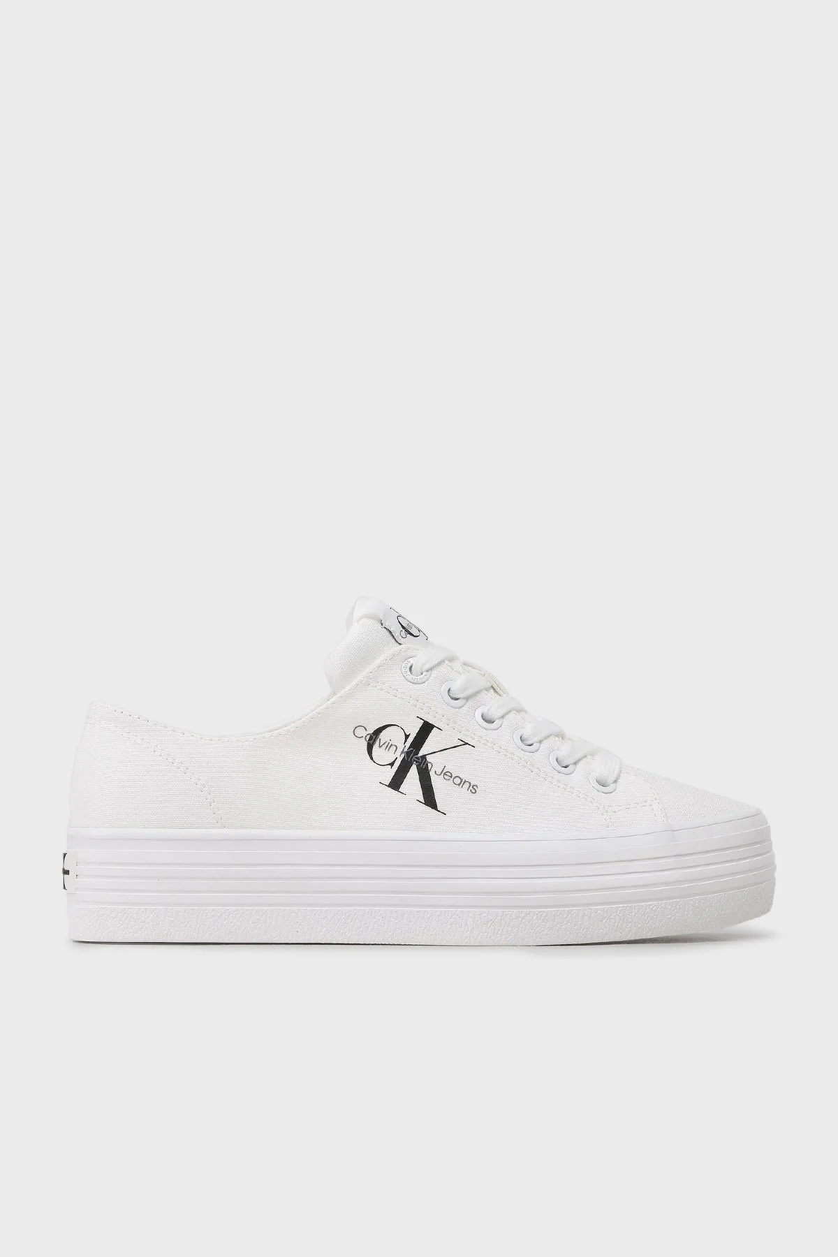 Calvin Klein Logolu Sneaker YW0YW01030YBR Bayan Ayakkabı YW0YW01030 YBR BEYAZ - 1