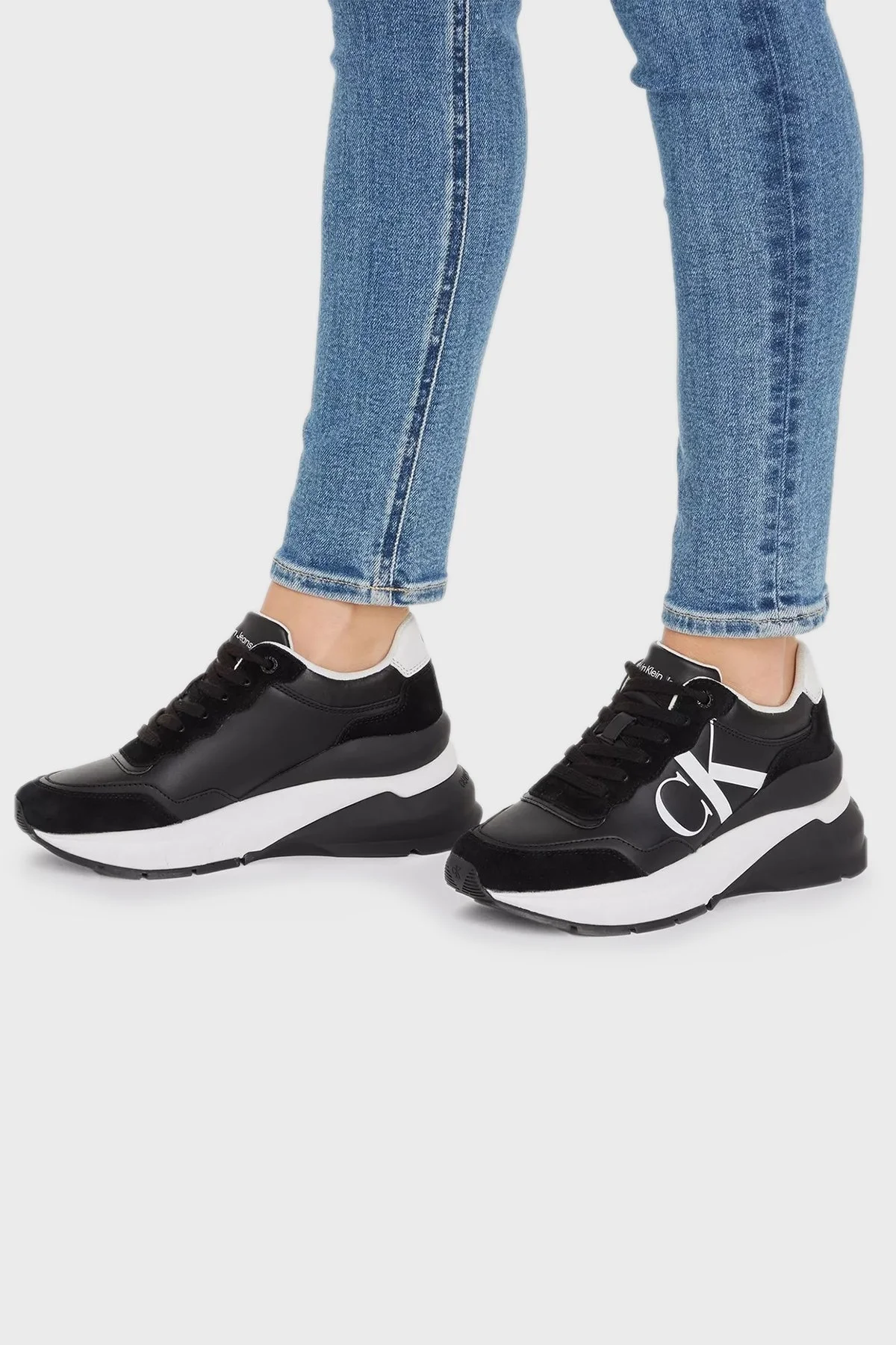 Calvin Klein Logolu Sneaker YW0YW01099BEH Bayan Ayakkabı YW0YW01099 BEH SİYAH - 2