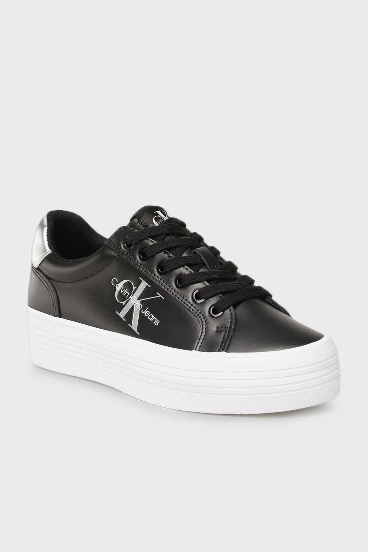 Calvin Klein Logolu Sneaker YW0YW01222BEH Bayan Ayakkabı YW0YW01222 BEH SİYAH - 3