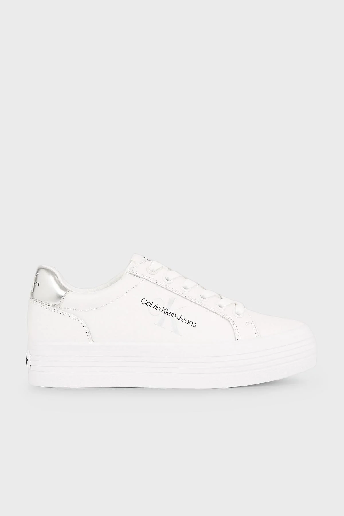 Calvin Klein Logolu Sneaker YW0YW01222YBR Bayan Ayakkabı YW0YW01222 YBR BEYAZ - 1