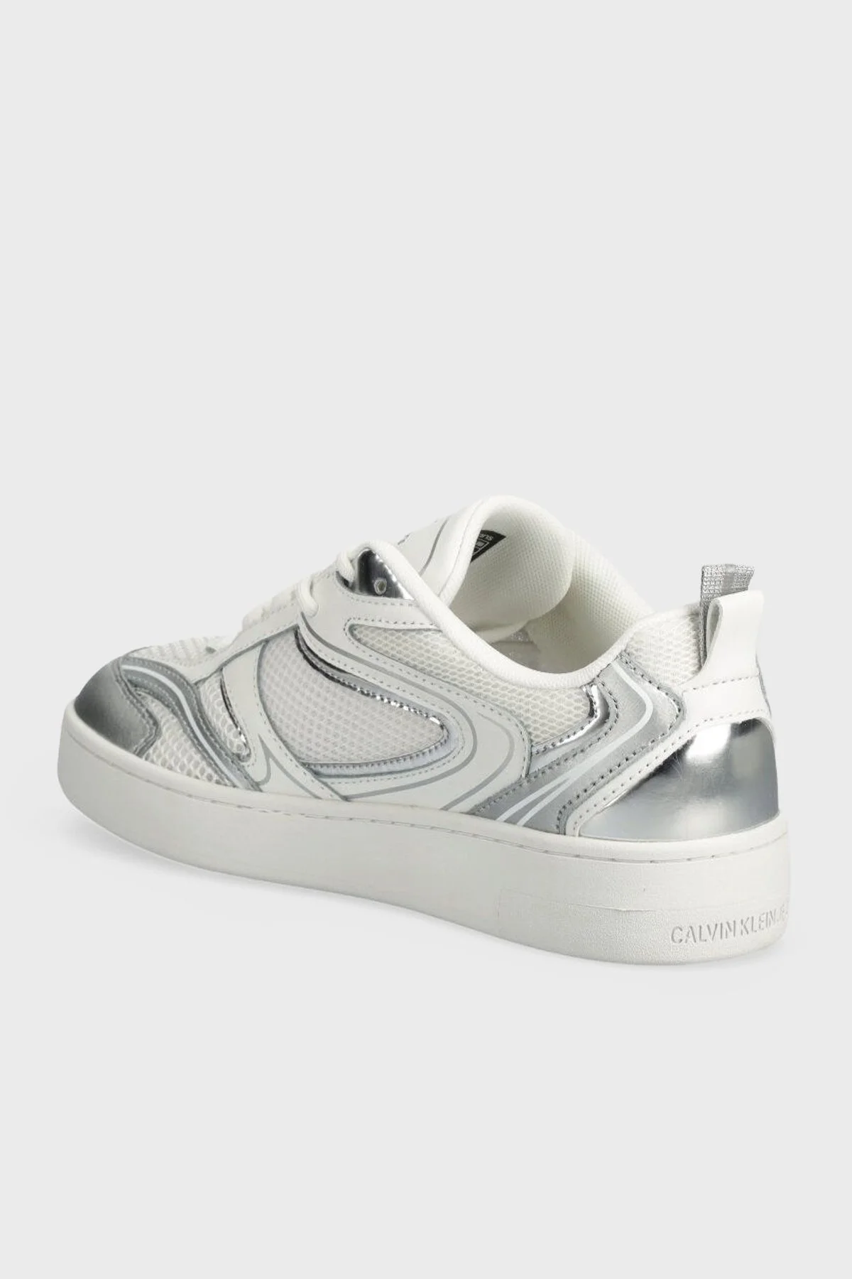 Calvin Klein Logolu Sneaker YW0YW0138601V Bayan Ayakkabı YW0YW01386 01V BEYAZ-GÜMÜŞ - 2