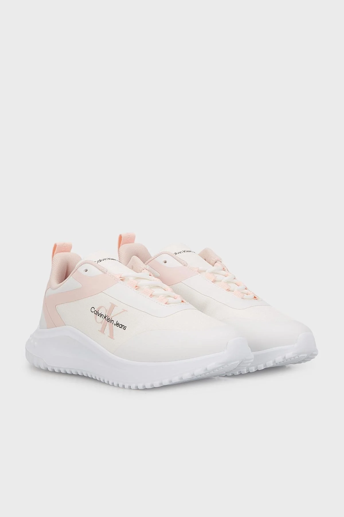 Calvin Klein Logolu Sneaker YW0YW0144201U Bayan Ayakkabı YW0YW01442 01U BEYAZ-PUDRA - 3
