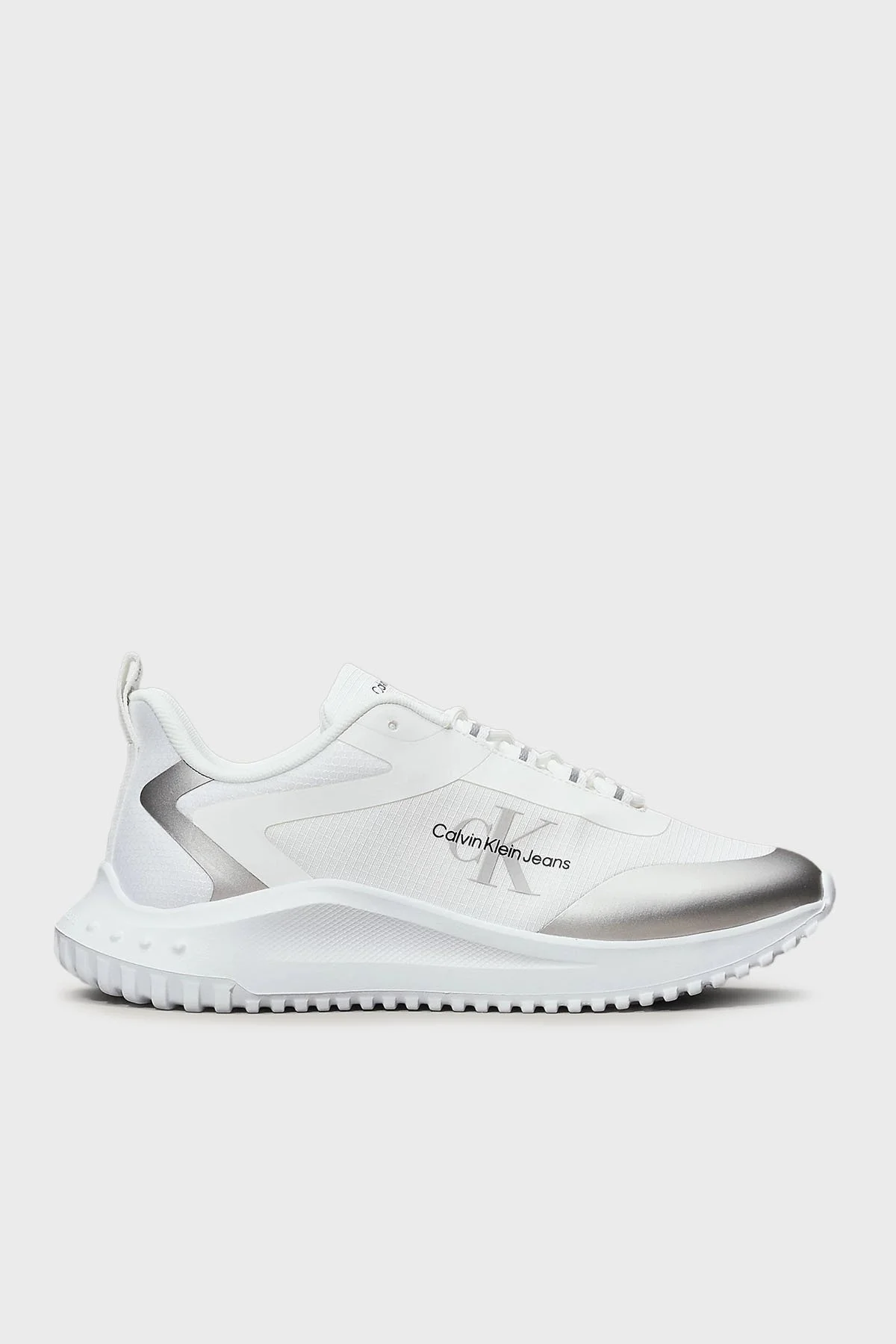 Calvin Klein Logolu Sneaker YW0YW0144201V Bayan Ayakkabı YW0YW01442 01V BEYAZ-GÜMÜŞ - 7