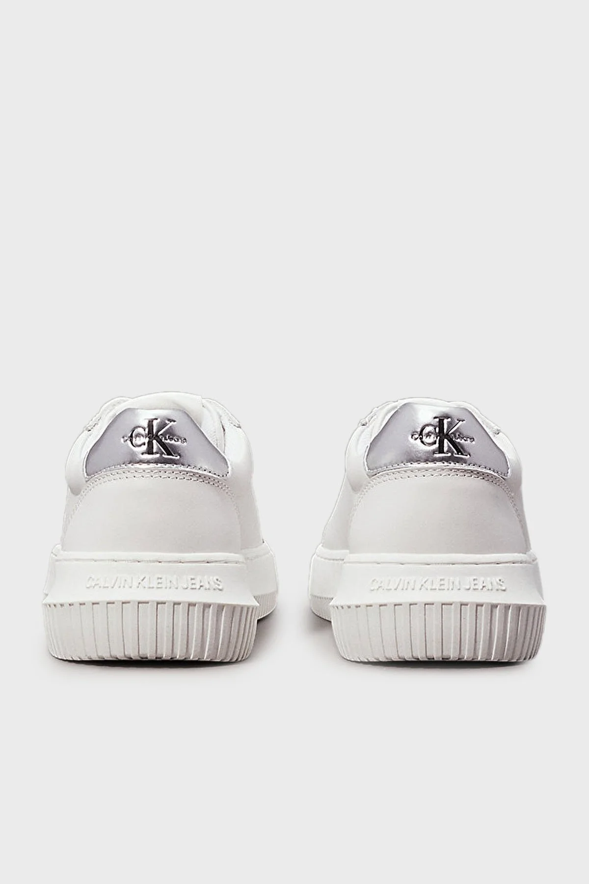 Calvin Klein Logolu Sneaker YW0YW014760K9 Bayan Ayakkabı YW0YW01476 0K9 BEYAZ-GÜMÜŞ - 6