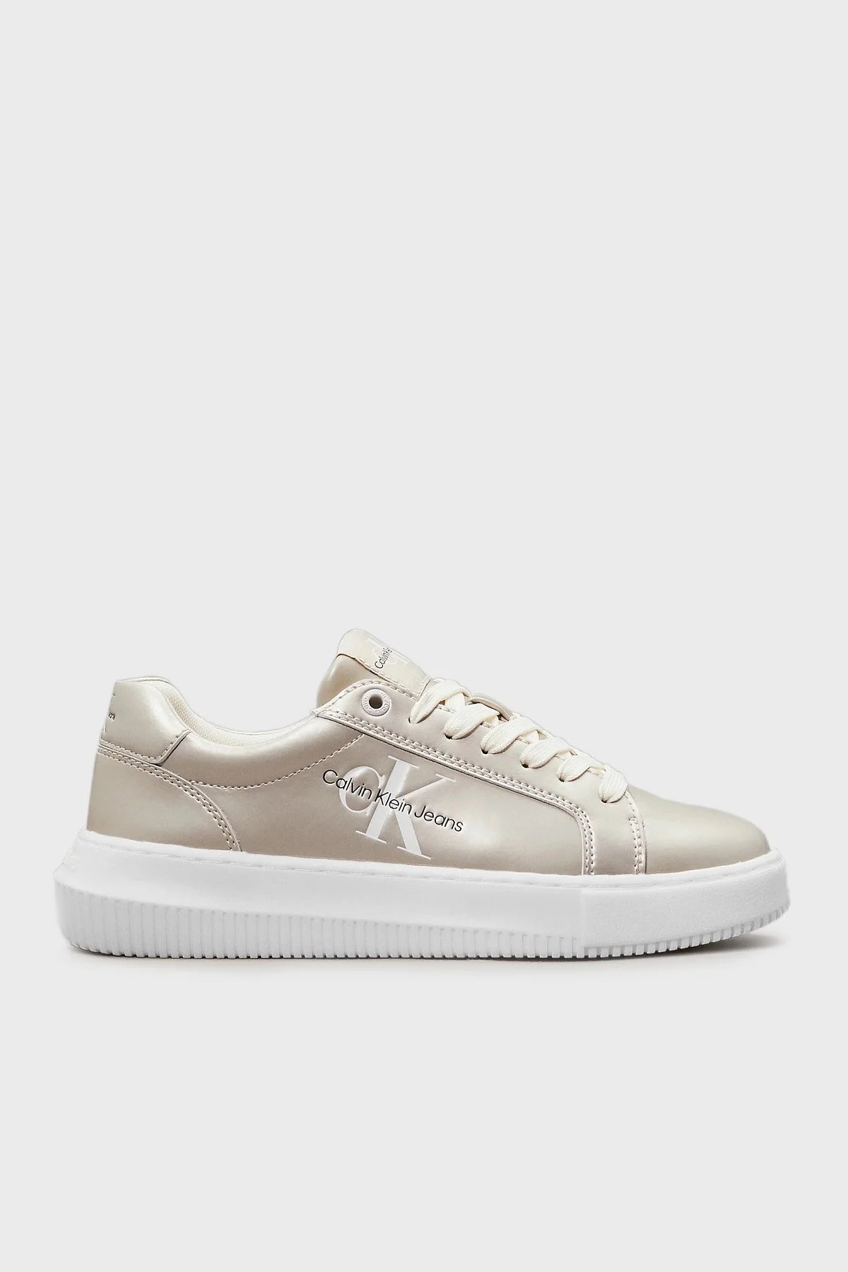 Calvin Klein Logolu Sneaker YW0YW01517YBI Bayan Ayakkabı YW0YW01517 YBI KREM - 1