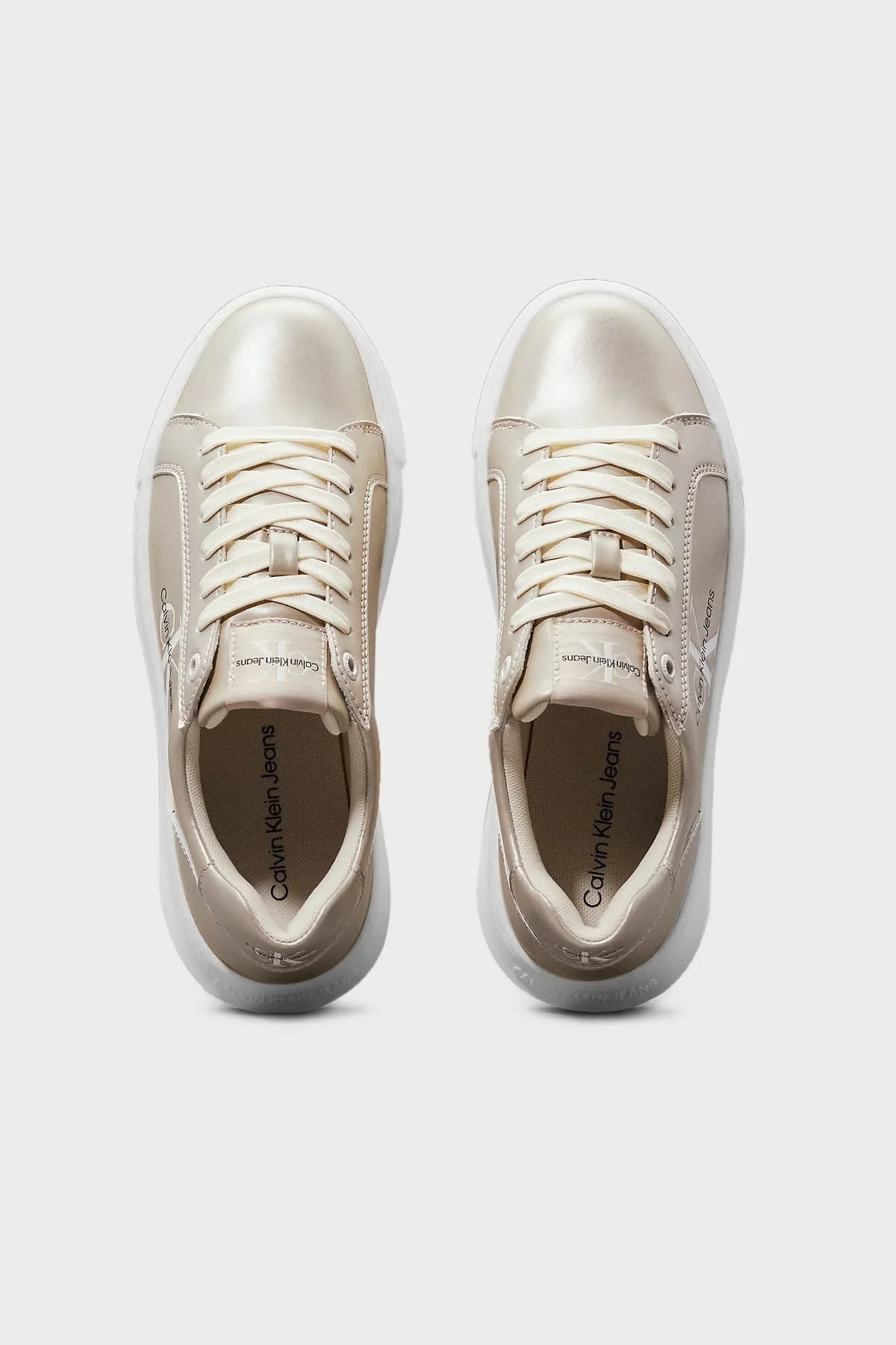Calvin Klein Logolu Sneaker YW0YW01517YBI Bayan Ayakkabı YW0YW01517 YBI KREM - 4