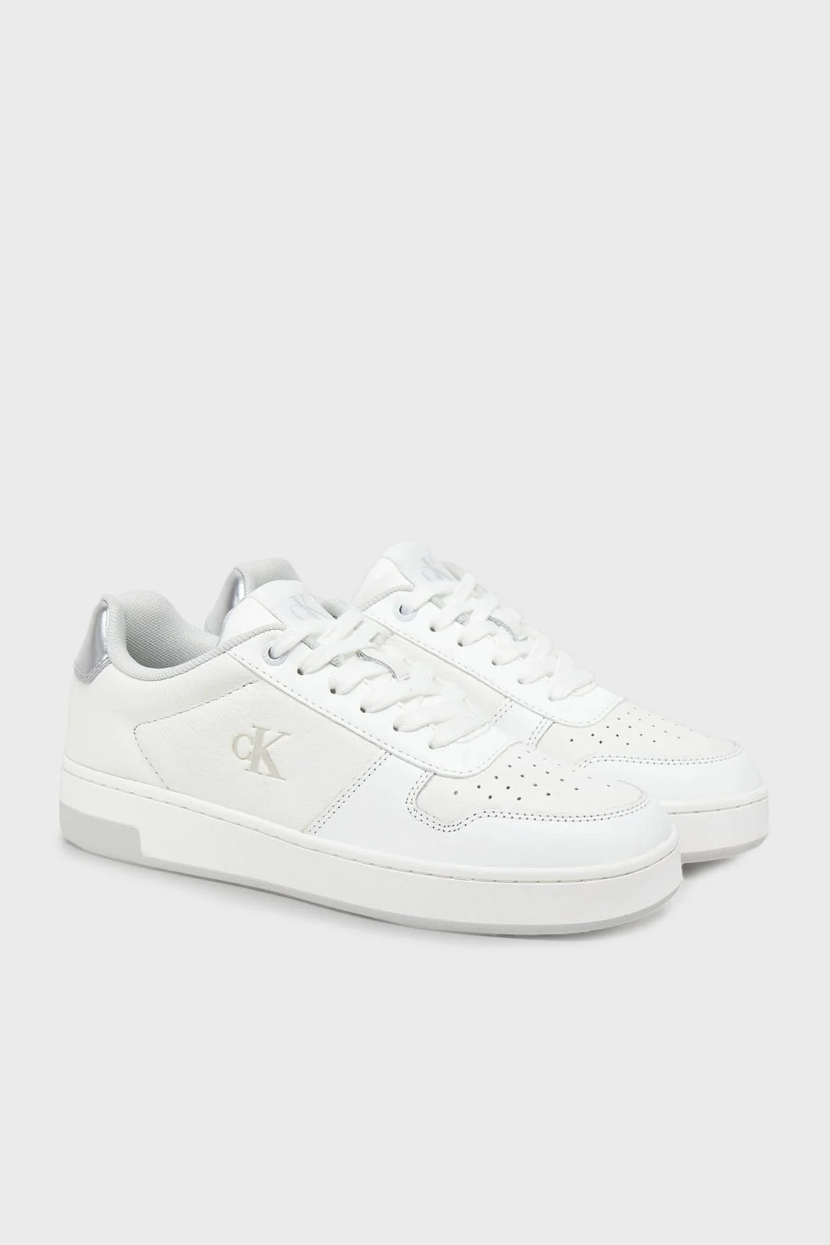 Calvin Klein Logolu Sneaker YW0YW017650LI Bayan Ayakkabı YW0YW01765 0LI BEYAZ-GÜMÜŞ - 8