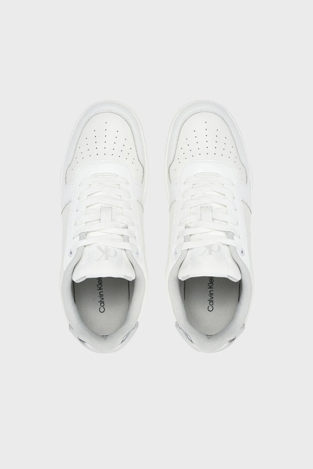 Calvin Klein Logolu Sneaker YW0YW017650LI Bayan Ayakkabı YW0YW01765 0LI BEYAZ-GÜMÜŞ - 12