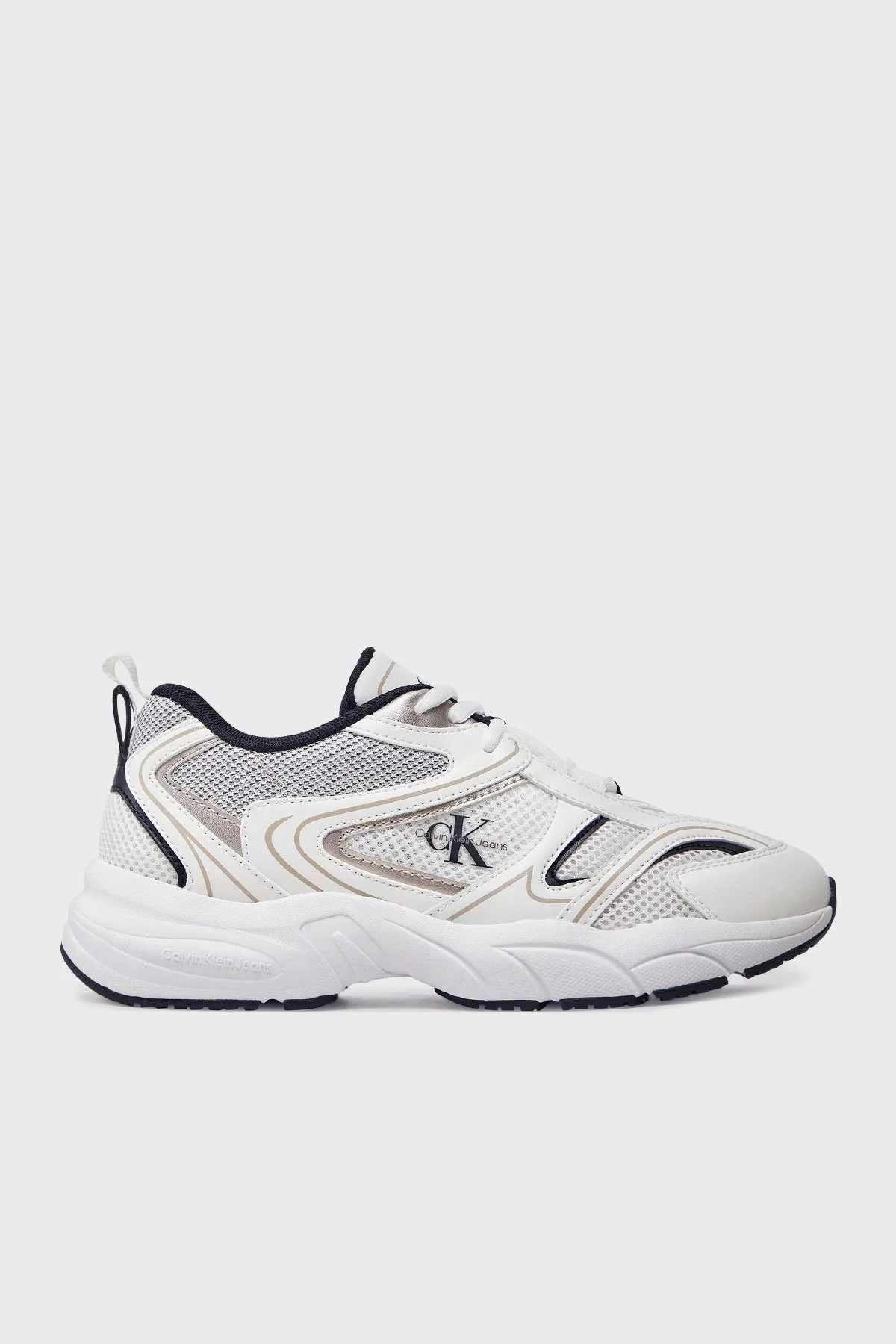 Calvin Klein Logolu Sneaker YW0YW0180701W Bayan Ayakkabı YW0YW01807 01W BEYAZ-SİYAH - 13