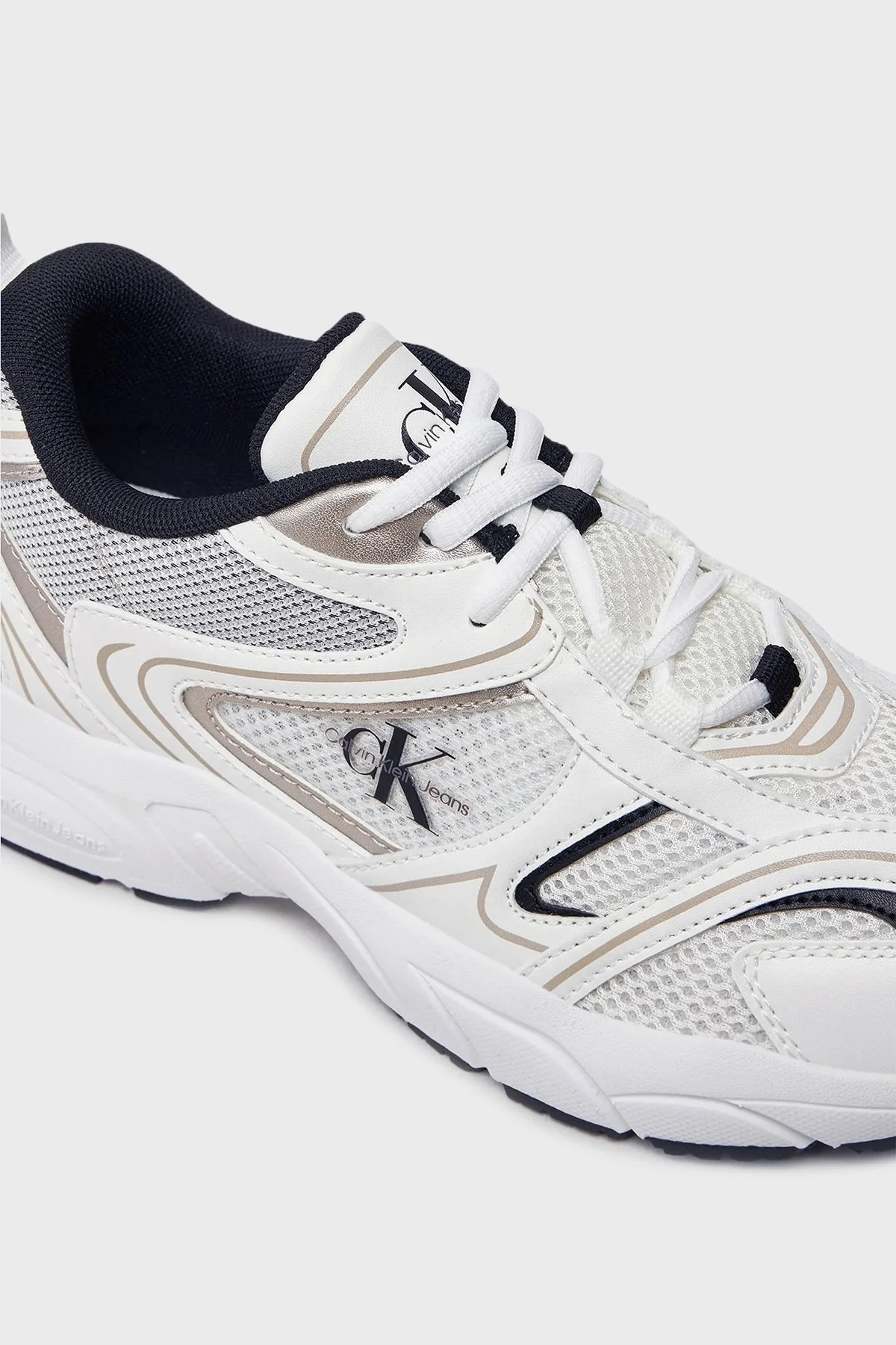 Calvin Klein Logolu Sneaker YW0YW0180701W Bayan Ayakkabı YW0YW01807 01W BEYAZ-SİYAH - 17