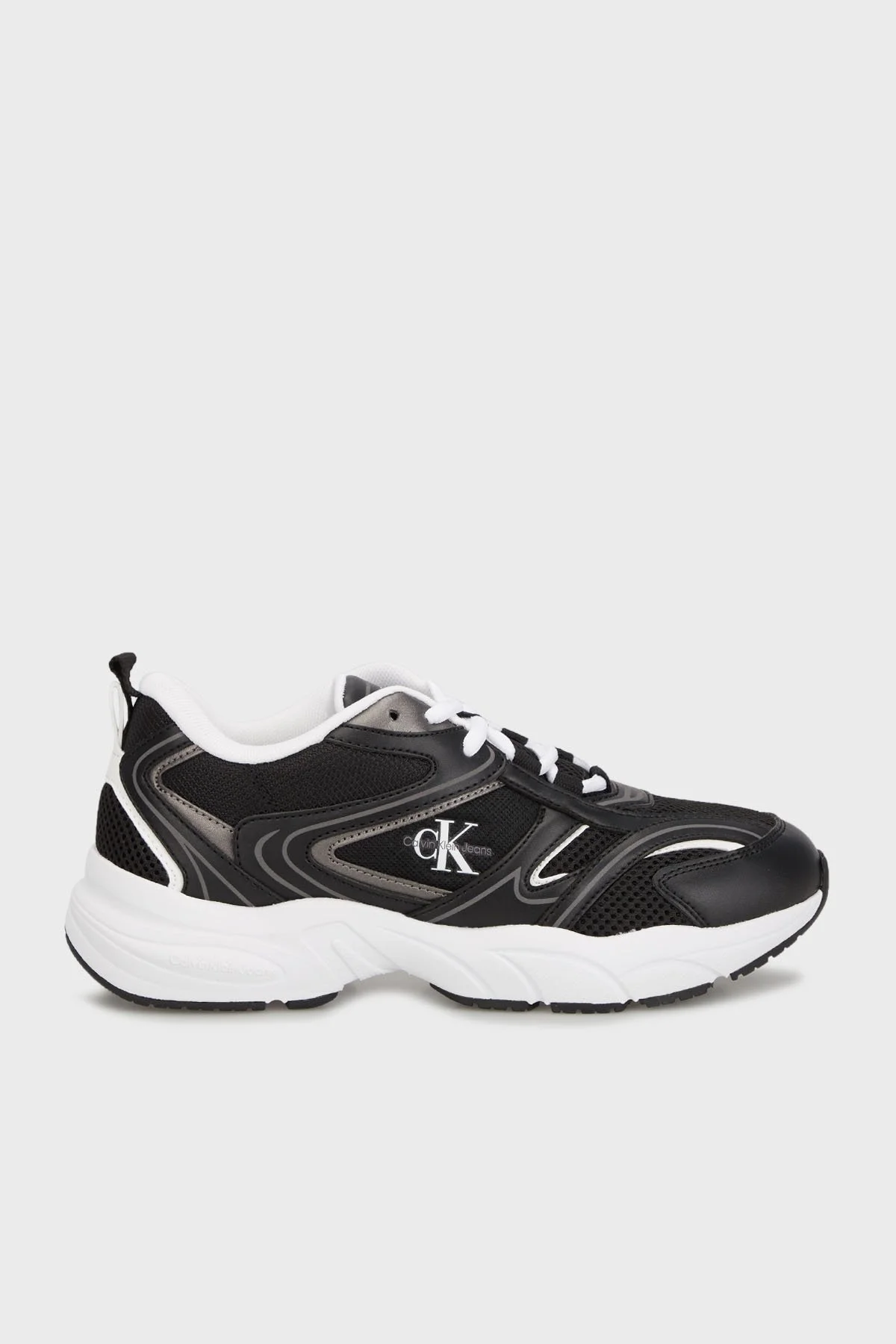 Calvin Klein Logolu Sneaker YW0YW018070GM Bayan Ayakkabı YW0YW01807 0GM SİYAH-BEYAZ - 6