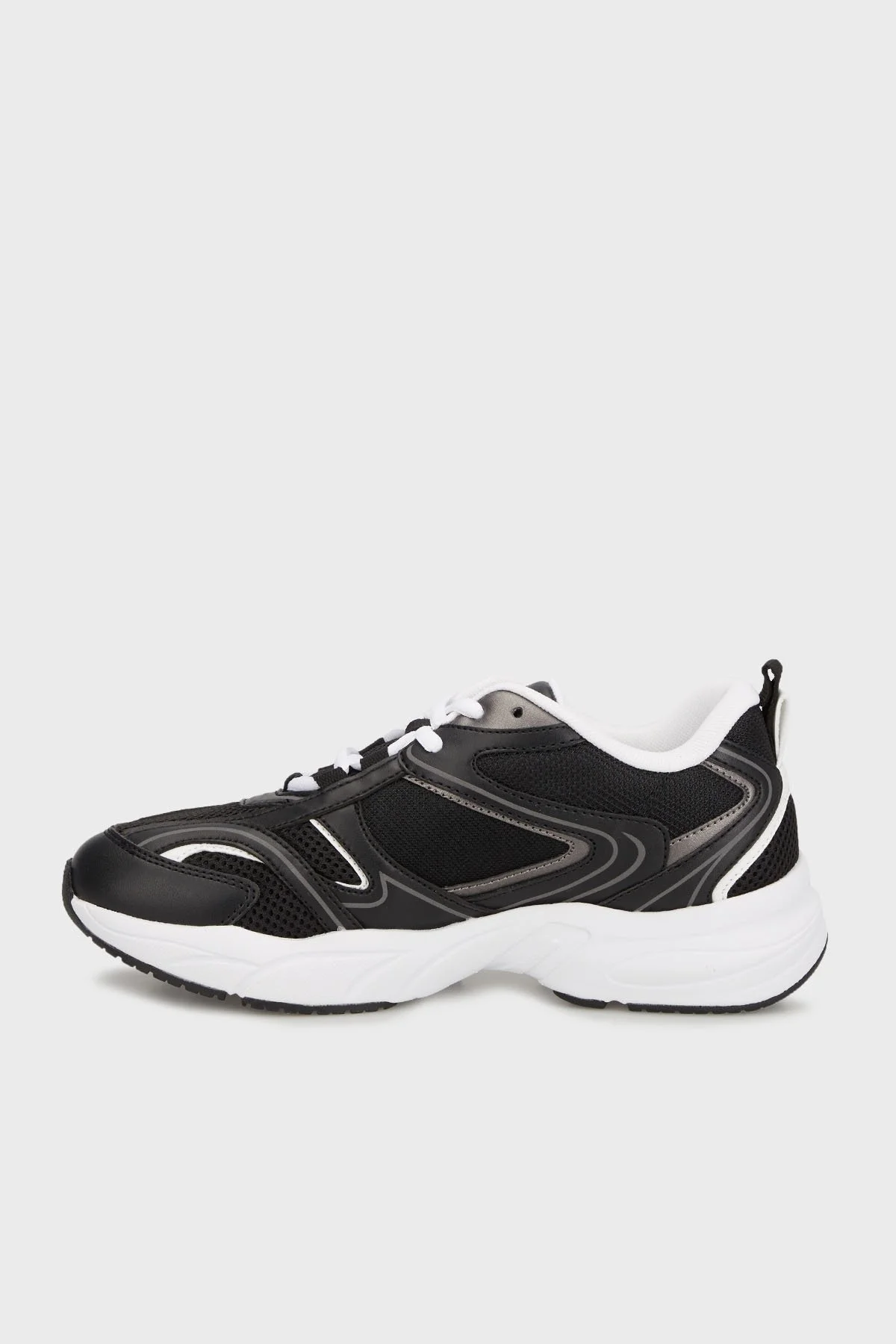 Calvin Klein Logolu Sneaker YW0YW018070GM Bayan Ayakkabı YW0YW01807 0GM SİYAH-BEYAZ - 8