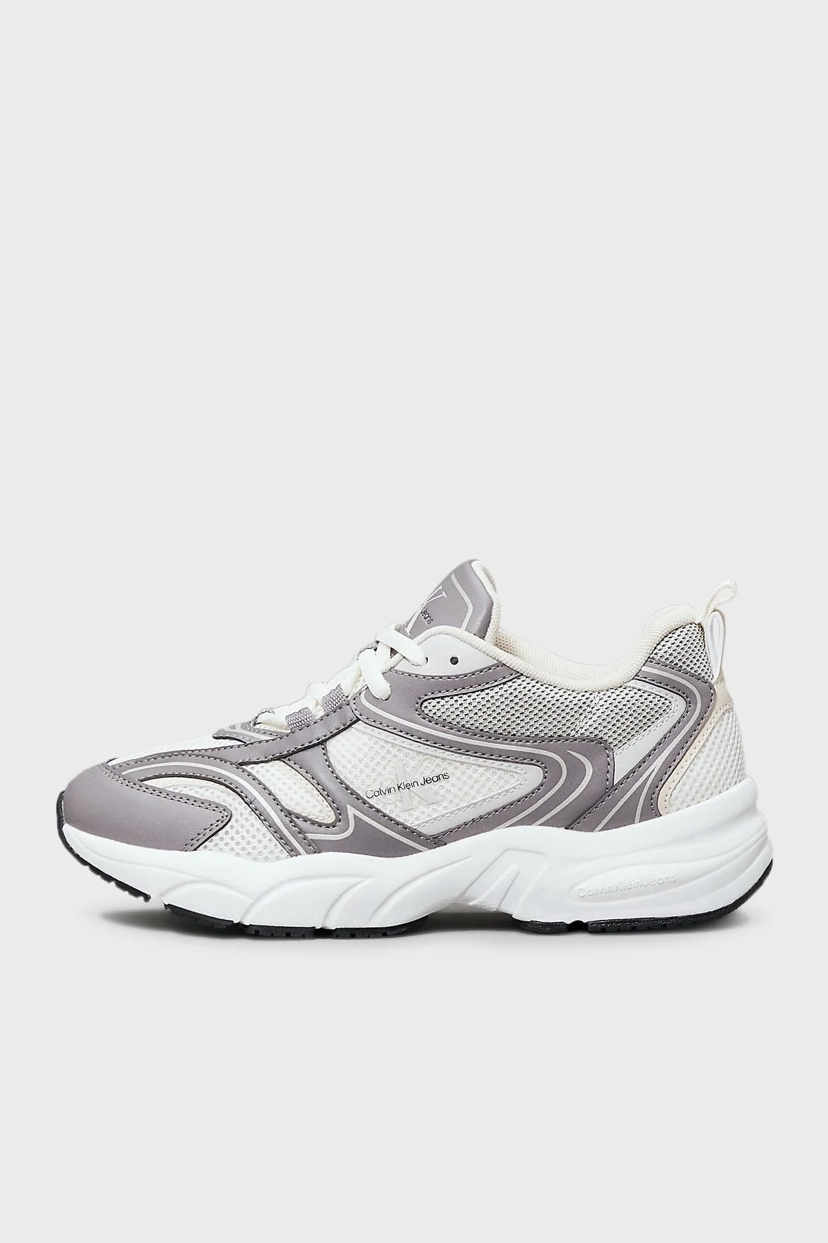 Calvin Klein Logolu Sneaker YW0YW018070IM Bayan Ayakkabı YW0YW01807 0IM Gri-Krem - 9