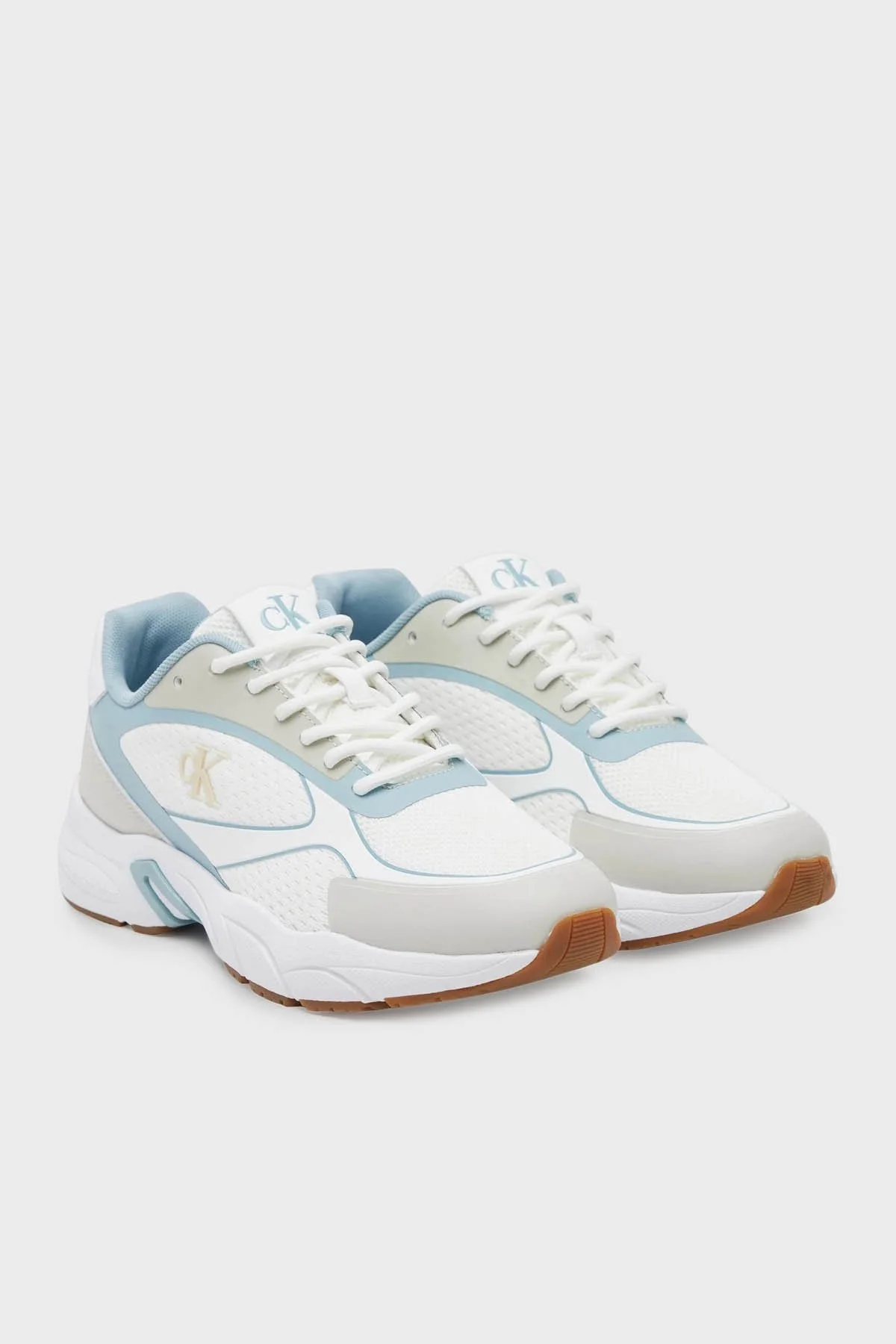 Calvin Klein Logolu Sneaker YW0YW0188702U Bayan Ayakkabı YW0YW01887 02U BEYAZ-MAVİ - 8