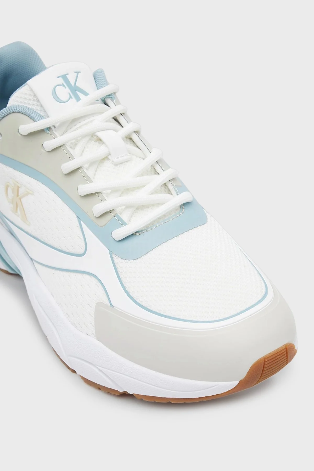 Calvin Klein Logolu Sneaker YW0YW0188702U Bayan Ayakkabı YW0YW01887 02U BEYAZ-MAVİ - 10