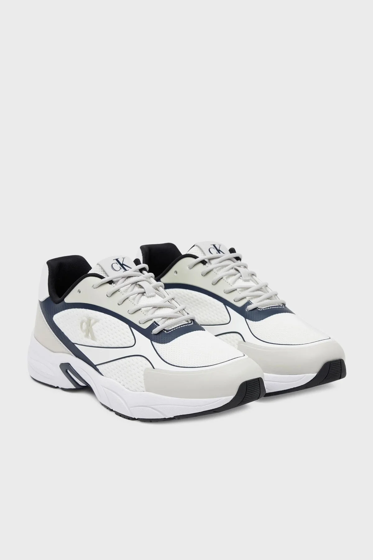 Calvin Klein Logolu Sneaker YW0YW0188702X Bayan Ayakkabı YW0YW01887 02X BEYAZ-LACİVERT - 8