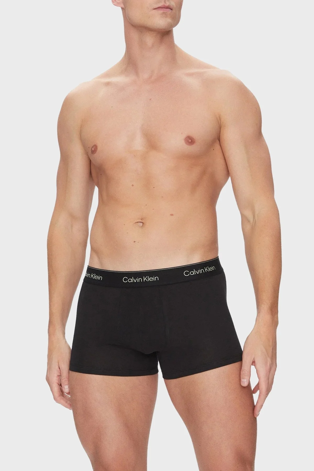 US Calvin Klein Logolu Streç Pamuklu 3 Pack LV00NB4392VR9 Erkek Boxer LV00NB4392 VR9 SİYAH - 8