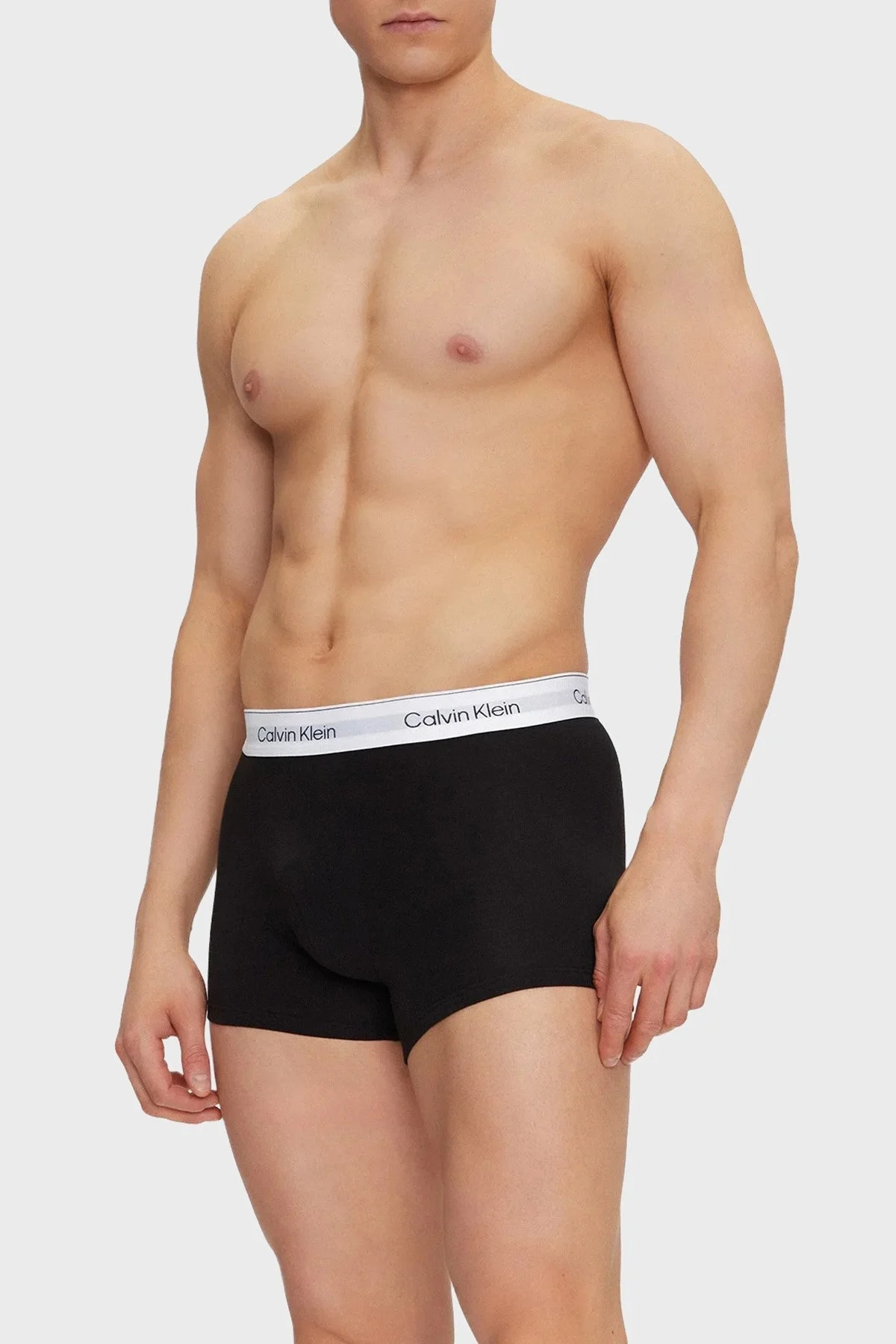 US Calvin Klein Logolu Streç Pamuklu 3 Pack LV00NB4392WCO Erkek Boxer LV00NB4392 WCO Siyah-Mavi-Siyah Beyaz - 9