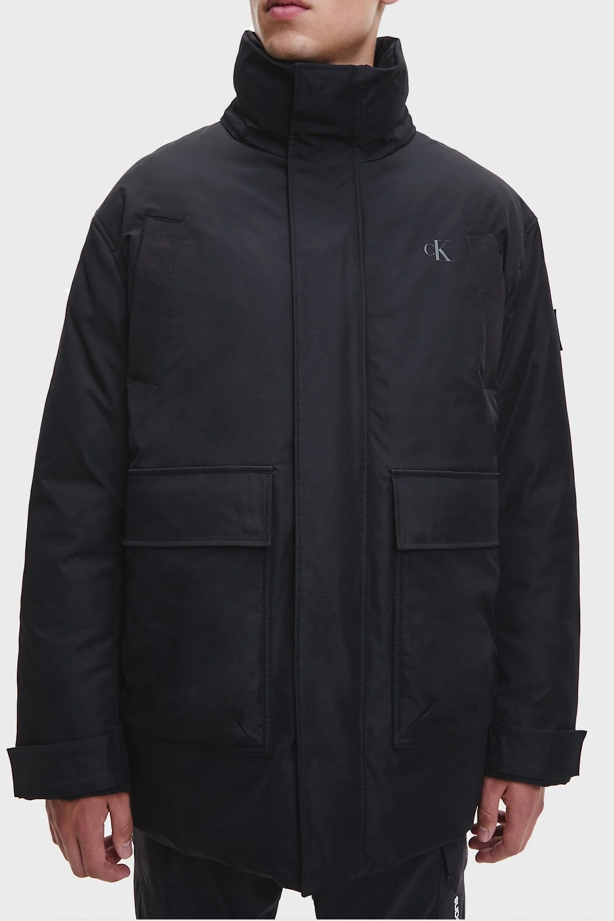 Calvin Klein Logolu Su Geçirmez Çıkarılabilir Kapüşonlu Regular Fit Erkek Mont J30J321969 BEH SİYAH - 2