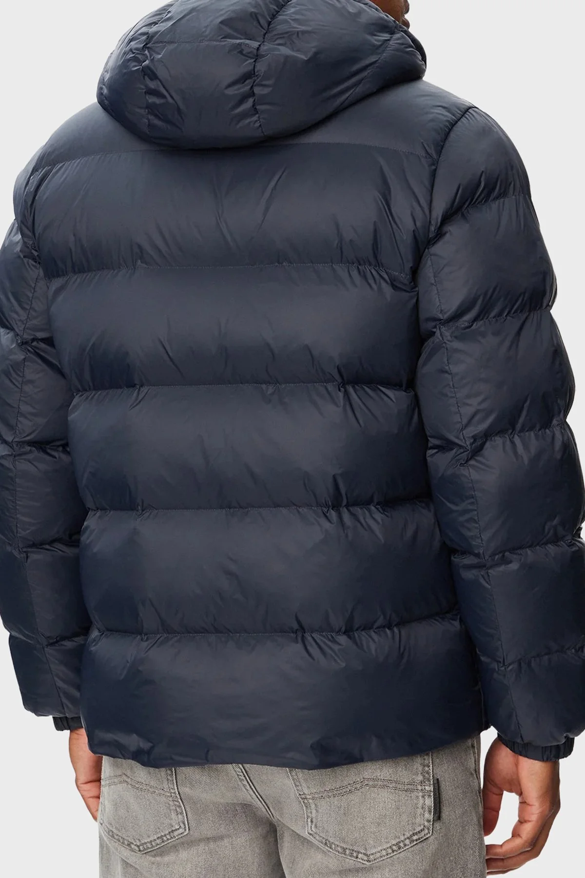 Calvin Klein Logolu Su İtici Kapüşonlu Şişme LV04RG513GCEF Erkek Mont LV04RG513G CEF Lacivert - 3