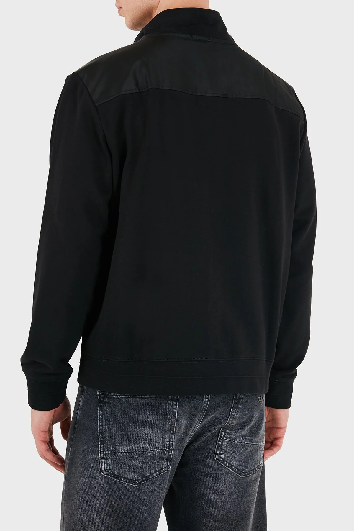 Calvin Klein Logolu Su İtici Relaxed Fit Dik Yaka Fermuarlı Erkek Sweat LV04LH220G UB1 Siyah - 3