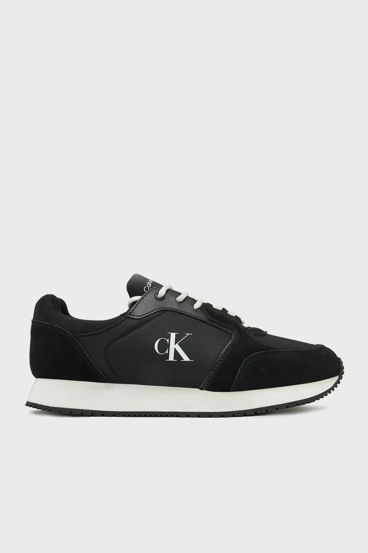 Calvin Klein Logolu Süet Detaylı Sneaker YM0YM011520GM Erkek Ayakkabı YM0YM01152 0GM SİYAH-BEYAZ - 6