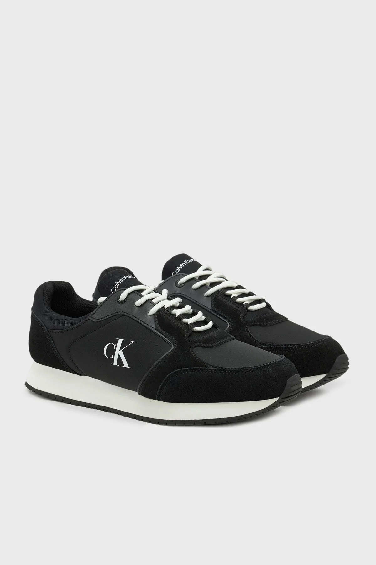 Calvin Klein Logolu Süet Detaylı Sneaker YM0YM011520GM Erkek Ayakkabı YM0YM01152 0GM SİYAH-BEYAZ - 7