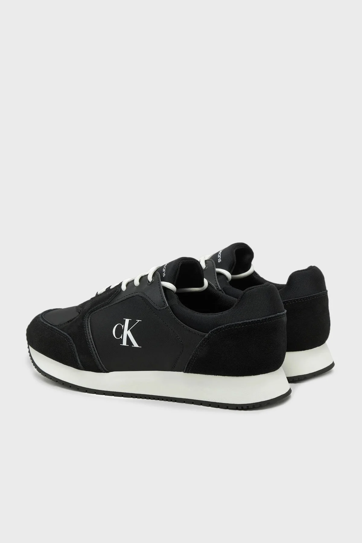 Calvin Klein Logolu Süet Detaylı Sneaker YM0YM011520GM Erkek Ayakkabı YM0YM01152 0GM SİYAH-BEYAZ - 8