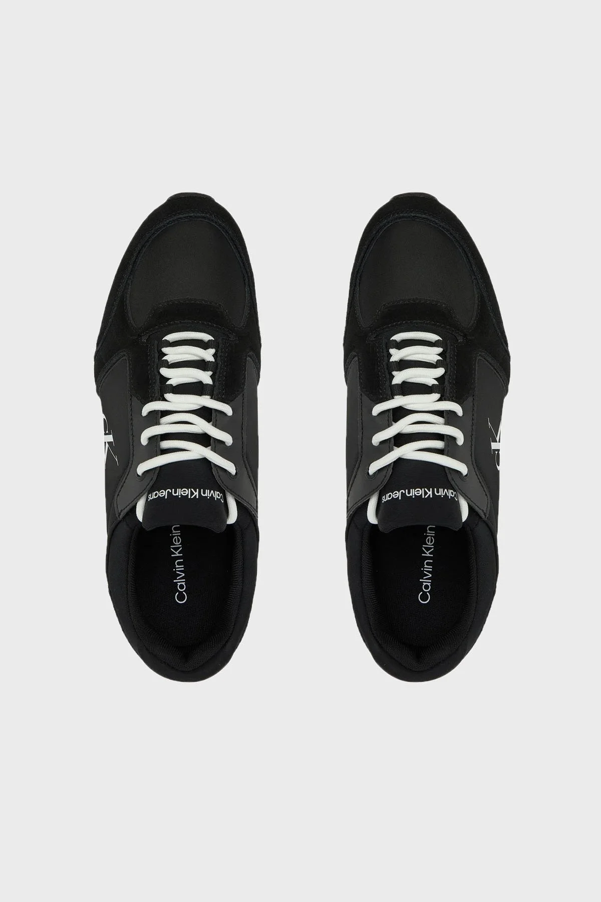 Calvin Klein Logolu Süet Detaylı Sneaker YM0YM011520GM Erkek Ayakkabı YM0YM01152 0GM SİYAH-BEYAZ - 9