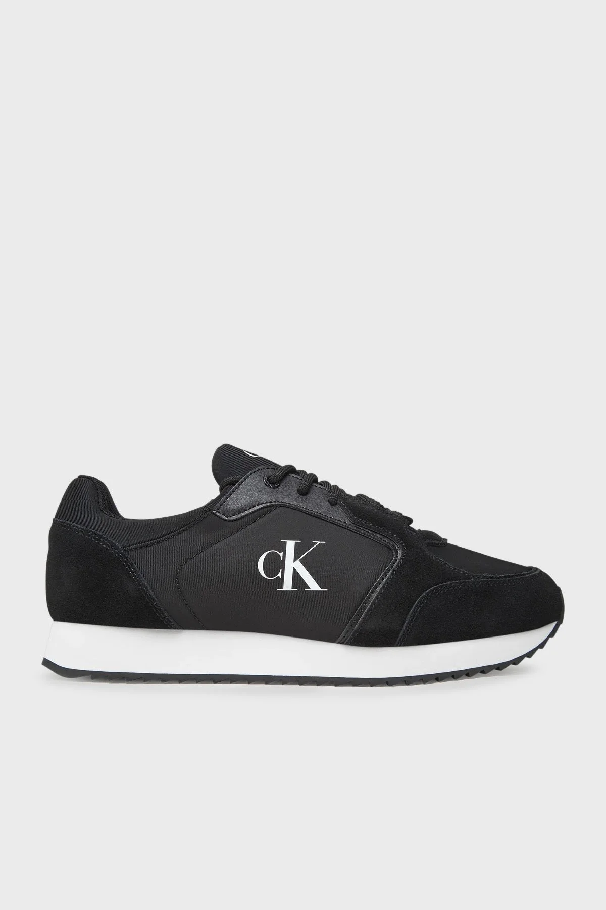 Calvin Klein Logolu Süet Detaylı Sneaker YM0YM013260GM Erkek Ayakkabı YM0YM01326 0GM SİYAH-BEYAZ - 1