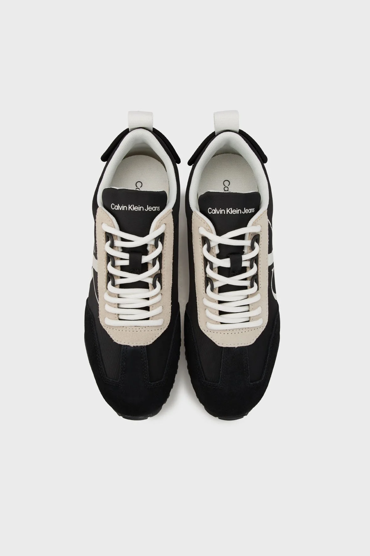 Calvin Klein Logolu Süet Detaylı Sneaker YW0YW01100BEH Bayan Ayakkabı YW0YW01100 BEH SİYAH - 4