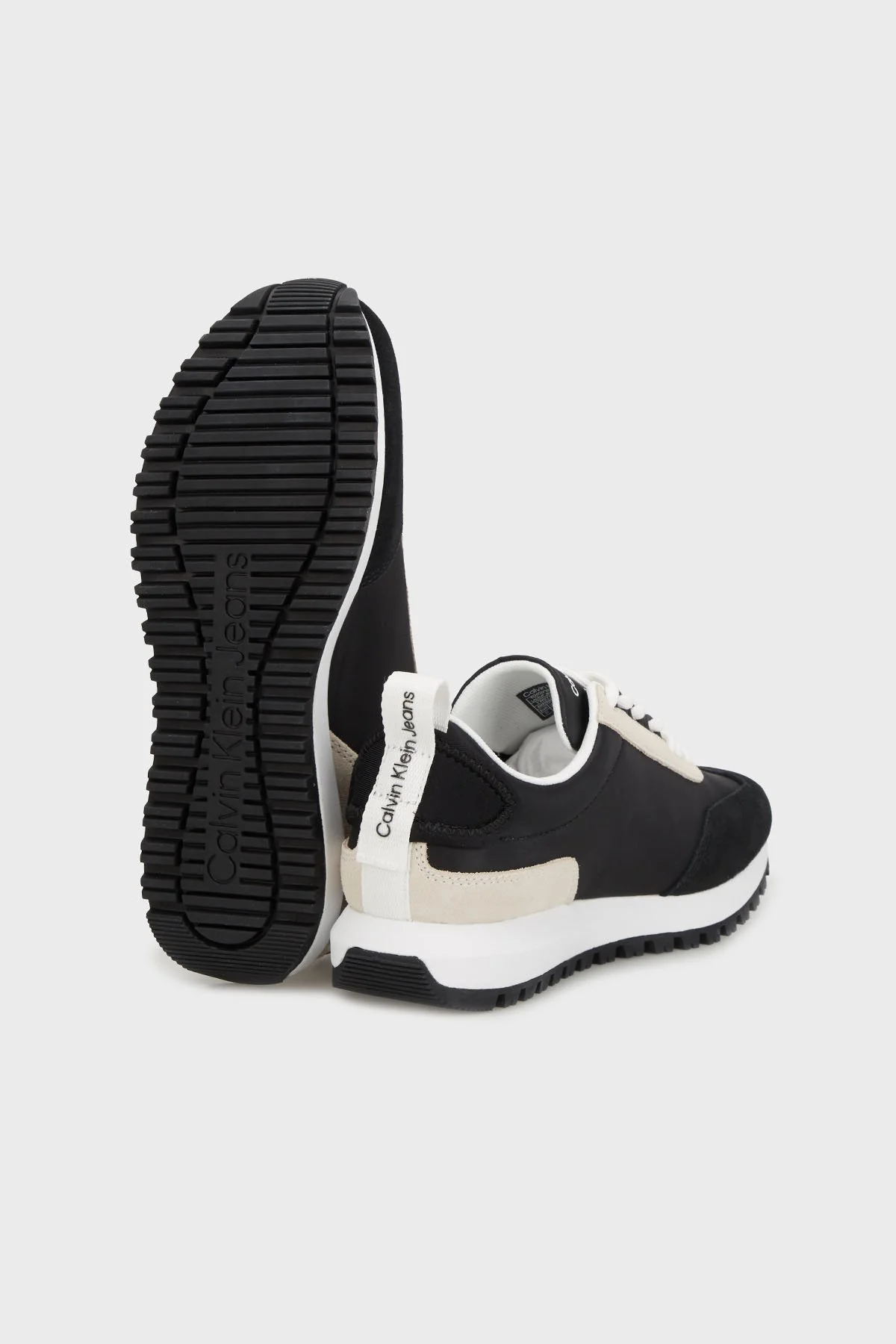 Calvin Klein Logolu Süet Detaylı Sneaker YW0YW01100BEH Bayan Ayakkabı YW0YW01100 BEH SİYAH - 5