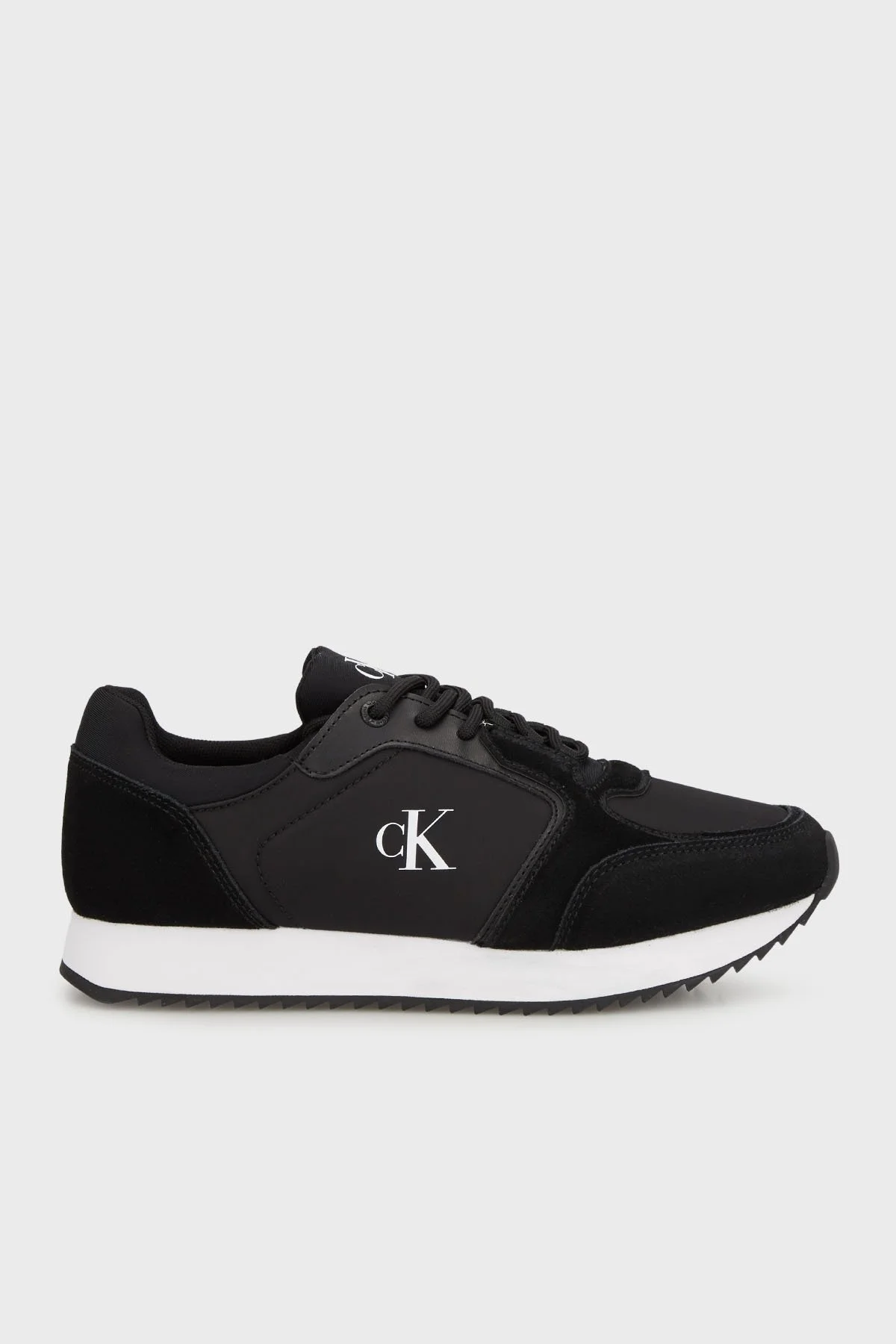 Calvin Klein Logolu Süet Detaylı Sneaker YW0YW0164401W Bayan Ayakkabı YW0YW01644 01W SİYAH - 1