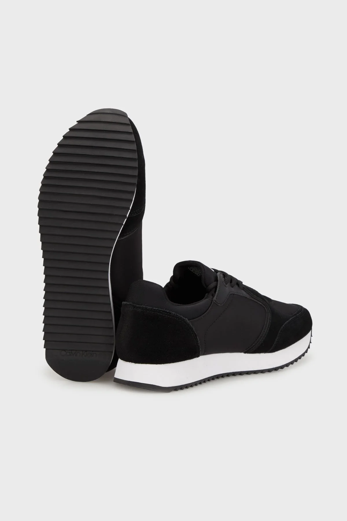 Calvin Klein Logolu Süet Detaylı Sneaker YW0YW0164401W Bayan Ayakkabı YW0YW01644 01W SİYAH - 5