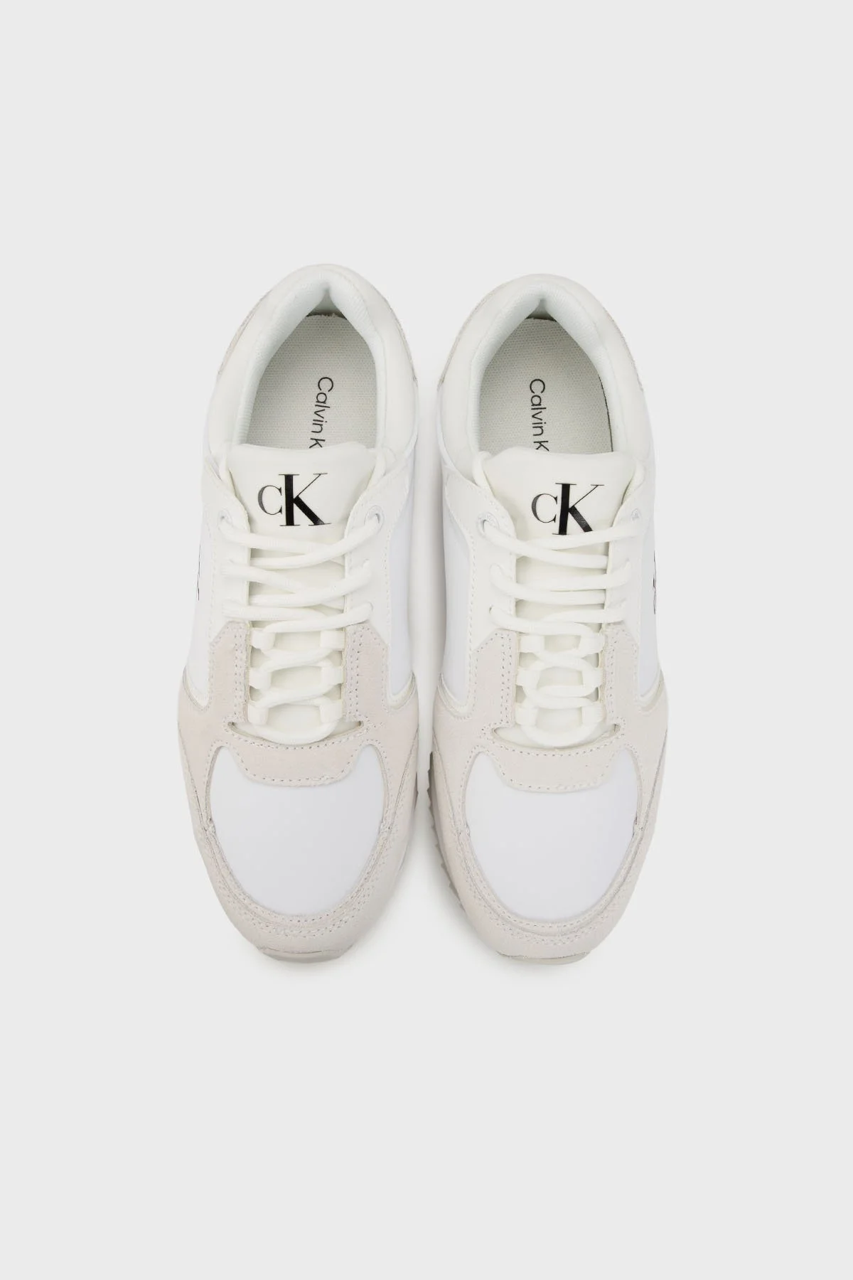 Calvin Klein Logolu Süet Detaylı Sneaker YW0YW0164402Z Bayan Ayakkabı YW0YW01644 02Z BEYAZ-BEJ - 4