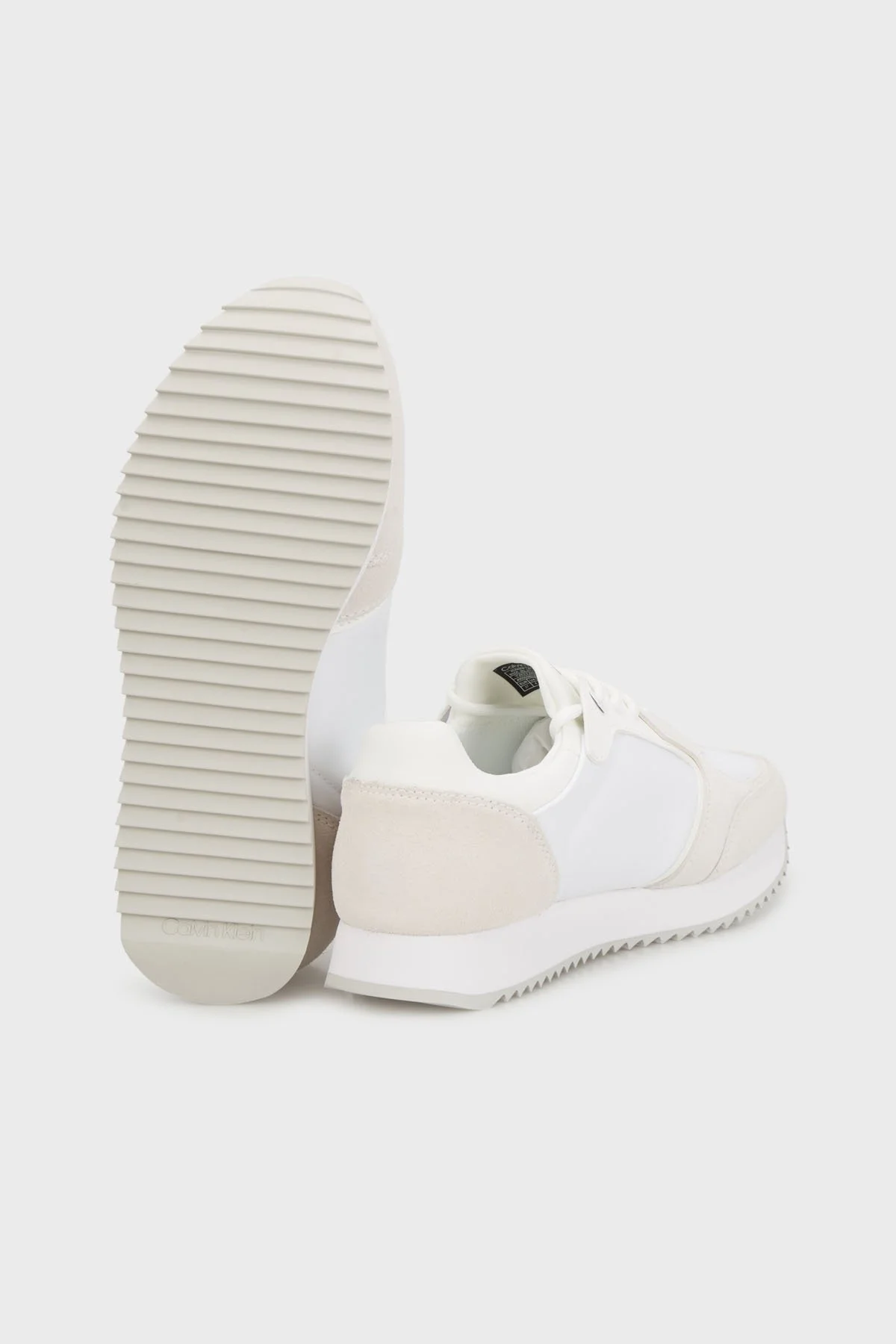 Calvin Klein Logolu Süet Detaylı Sneaker YW0YW0164402Z Bayan Ayakkabı YW0YW01644 02Z BEYAZ-BEJ - 5