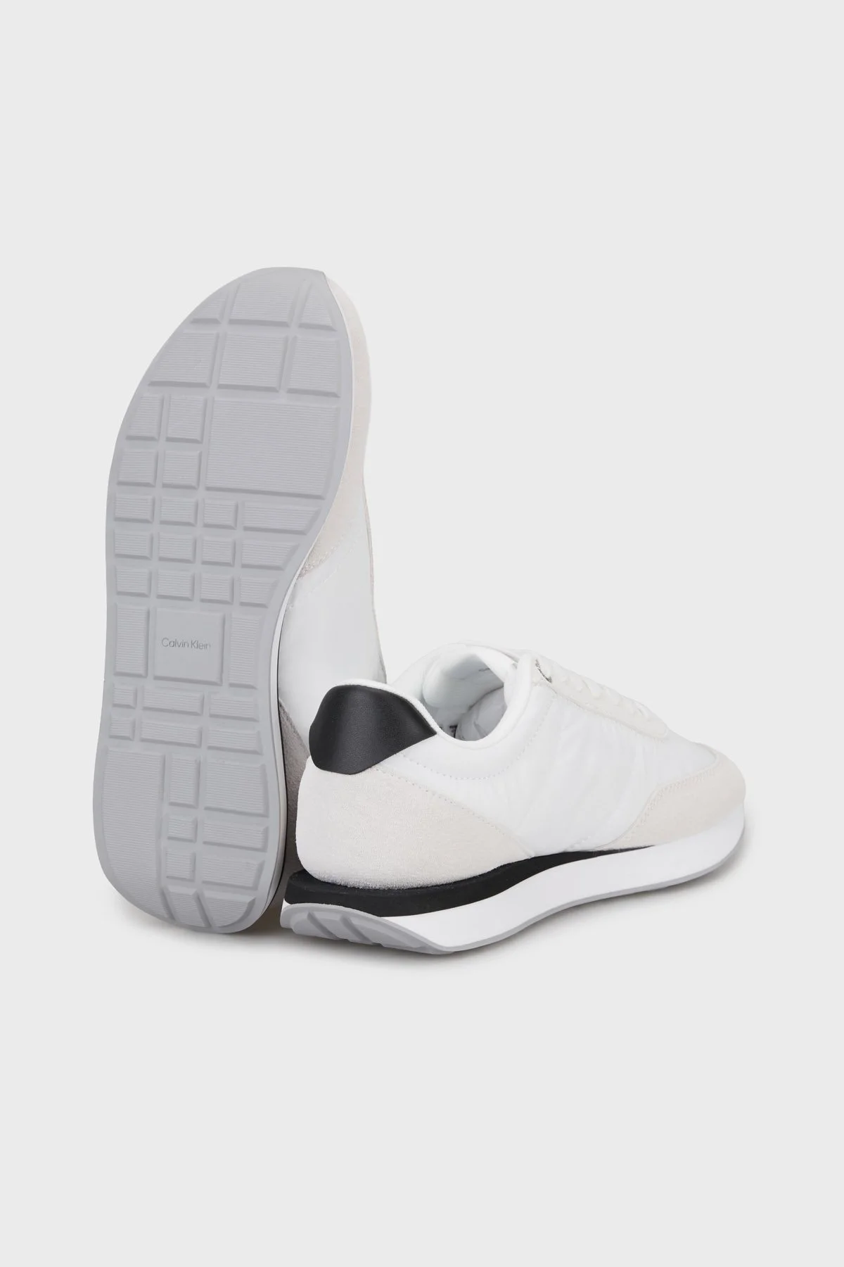 Calvin Klein Logolu Süet Detaylı Sneaker YW0YW0199001W Bayan Ayakkabı YW0YW01990 01W BEYAZ - 4
