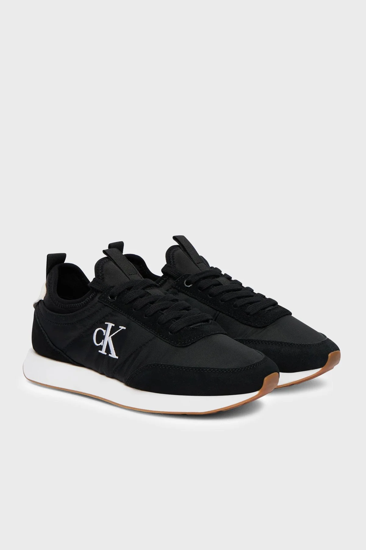 Calvin Klein Logolu Süet Detaylı Sneaker YW0YW020600GM Kadın Ayakkabı YW0YW02060 0GM SİYAH - 2