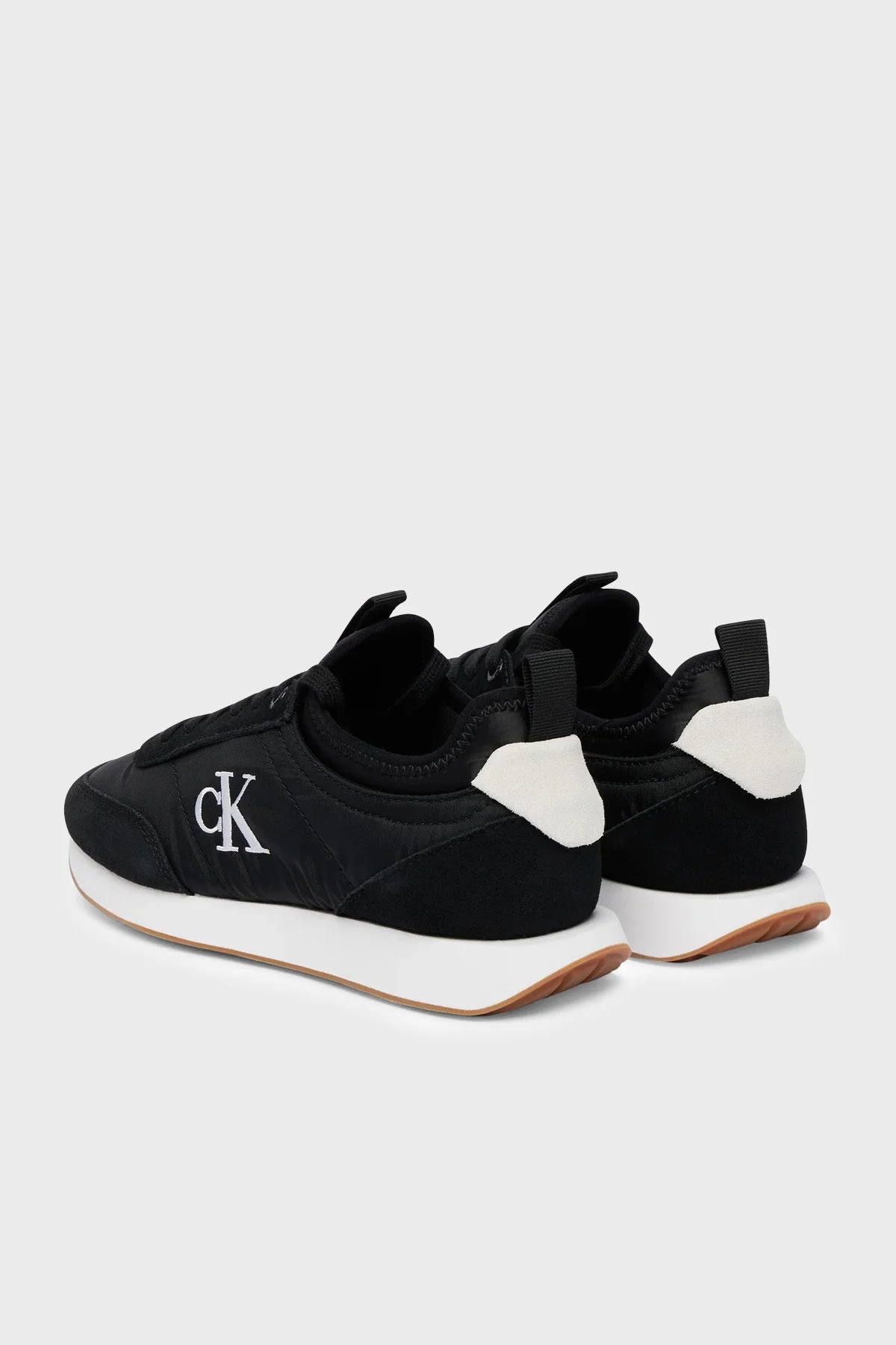 Calvin Klein Logolu Süet Detaylı Sneaker YW0YW020600GM Kadın Ayakkabı YW0YW02060 0GM SİYAH - 4