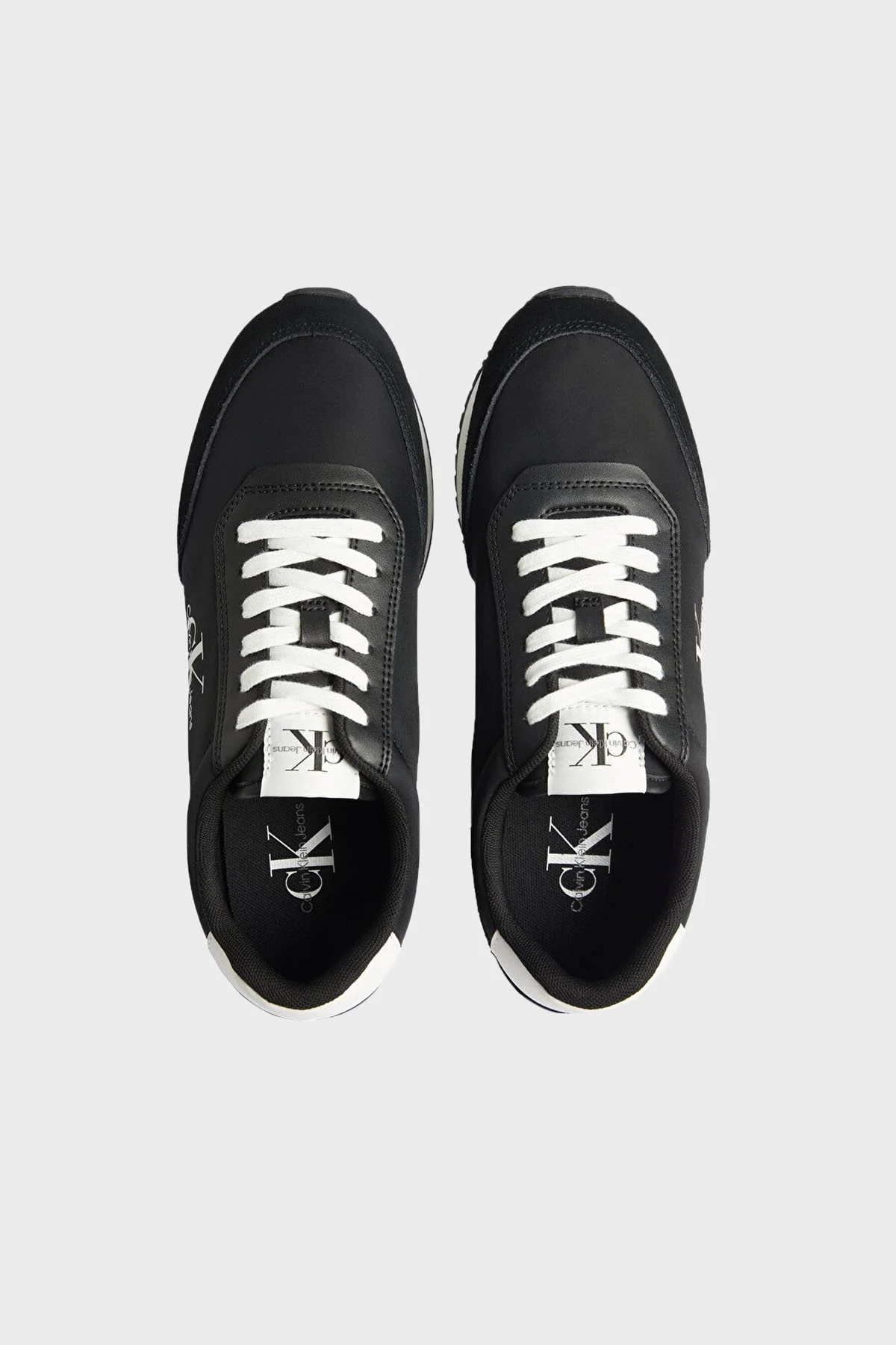 Calvin Klein Logolu Süet Sneaker Erkek Ayakkabı YM0YM00683 0GJ SİYAH-BEYAZ - 4