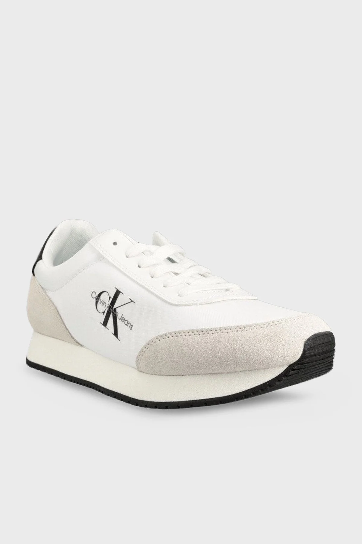 Calvin Klein Logolu Süet Sneaker Erkek Ayakkabı YM0YM00683 0K4 BEYAZ - 2