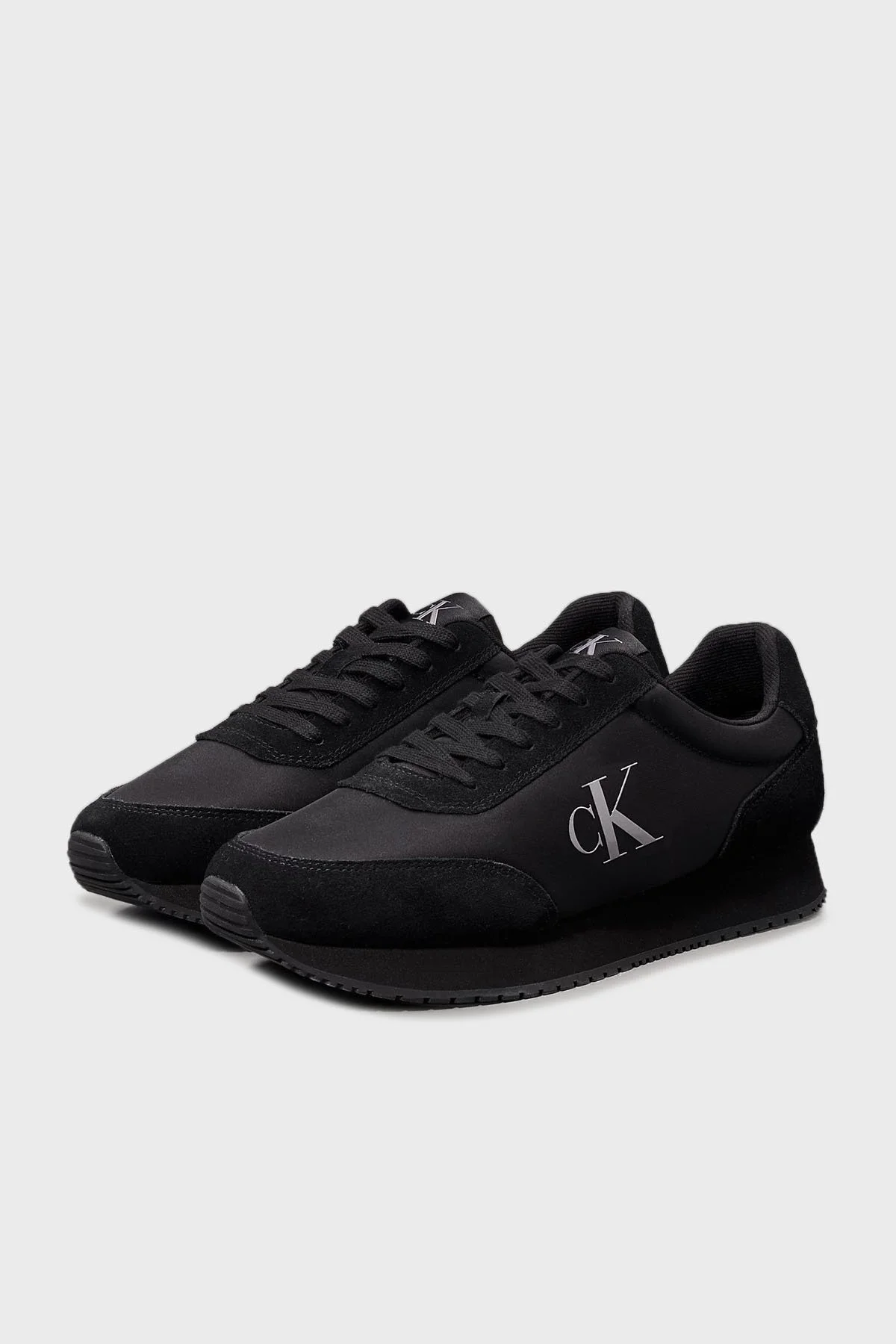 Calvin Klein Logolu Süet Sneaker YM0YM011190GJ Erkek Ayakkabı YM0YM01119 0GJ SİYAH - 3