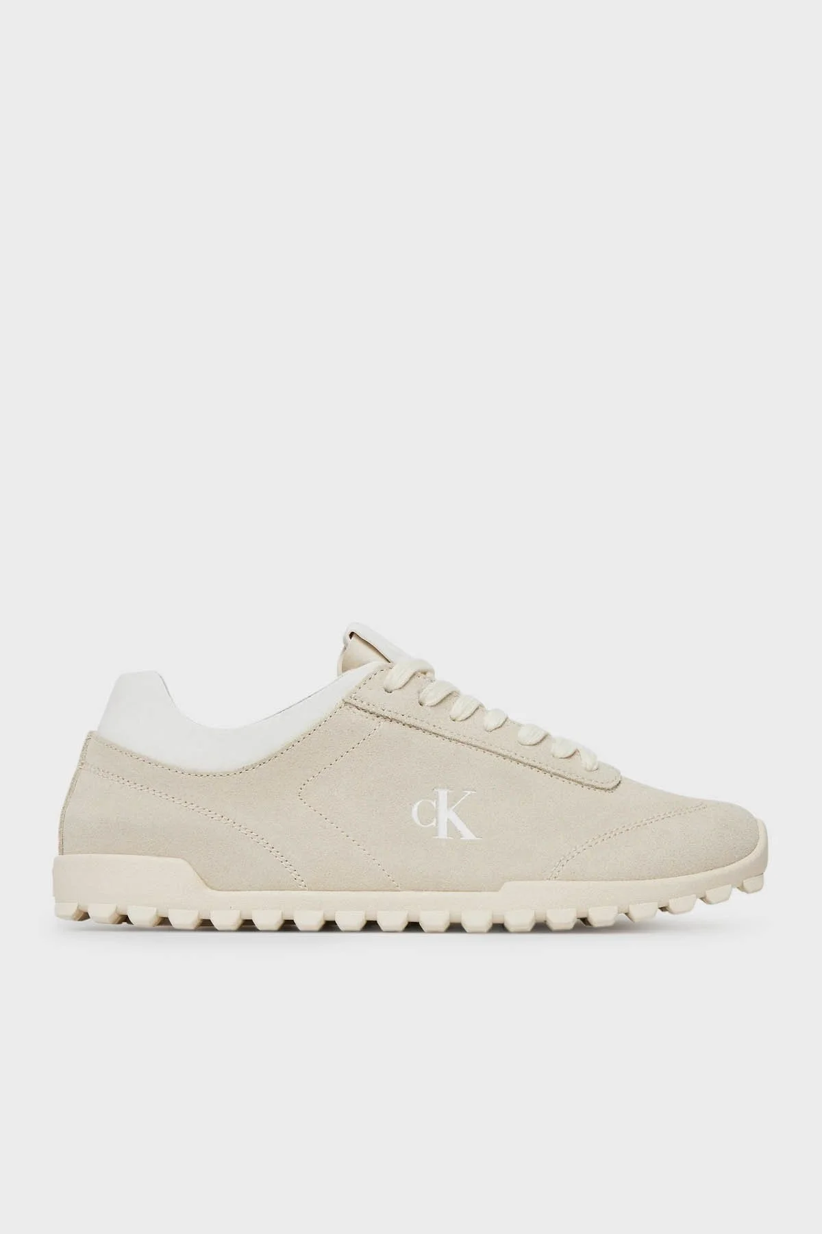 Calvin Klein Logolu Süet Sneaker YW0YW018980LN Bayan Ayakkabı YW0YW01898 0LN KREM-BEYAZ - 1