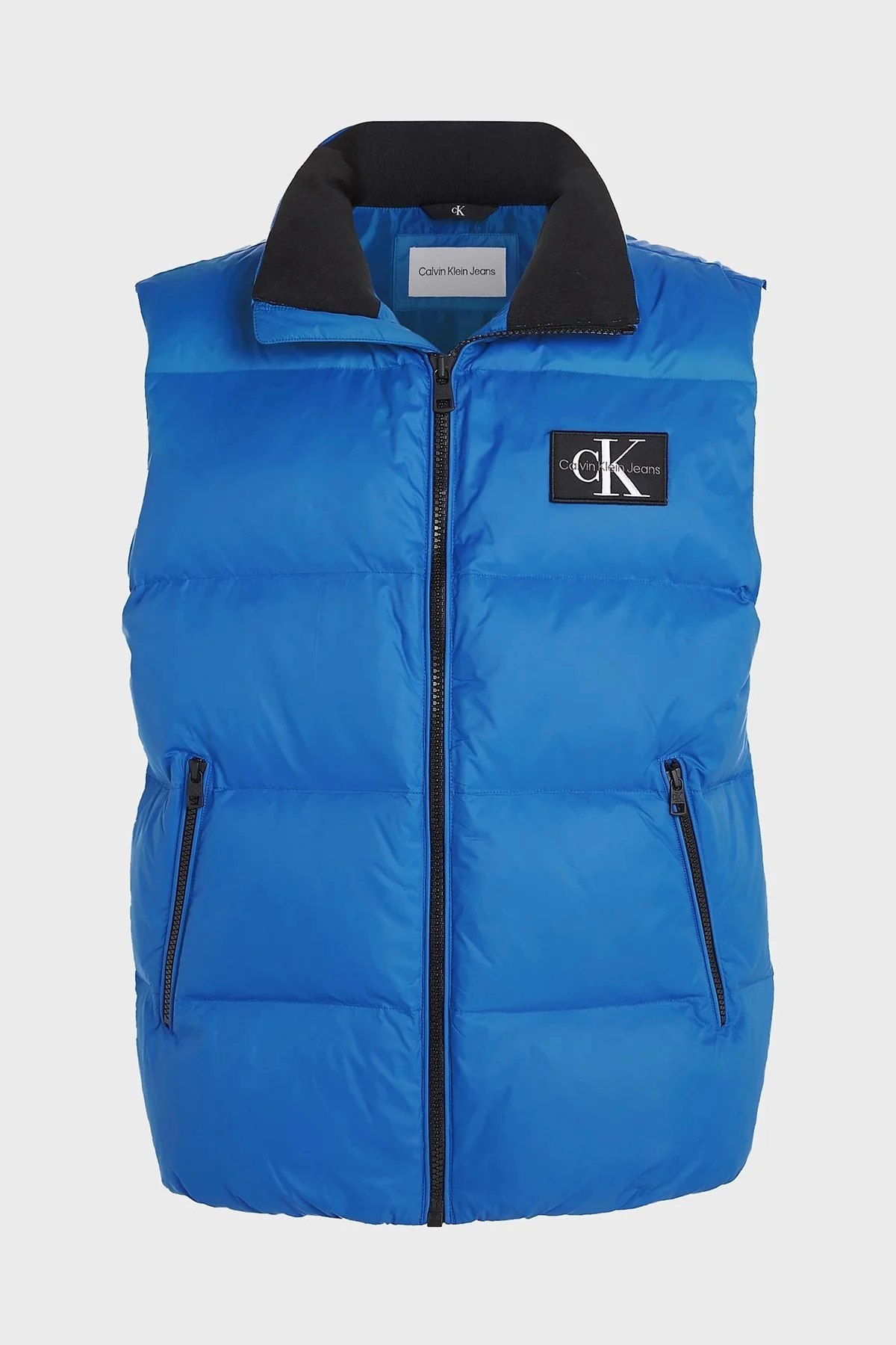 Calvin Klein Logolu Suya Dayanıklı Dik Yaka Regular Fit Şişme Erkek Yelek J30J323473 C6X MAVİ - 3