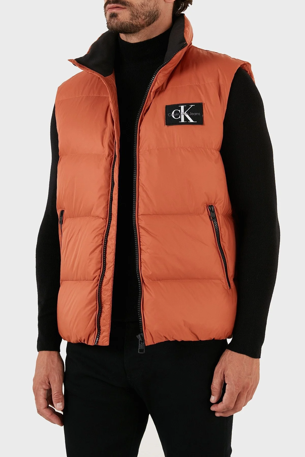 Calvin Klein Logolu Suya Dayanıklı Dik Yaka Regular Fit Şişme Erkek Yelek J30J323473 GAN KİREMİT - 3