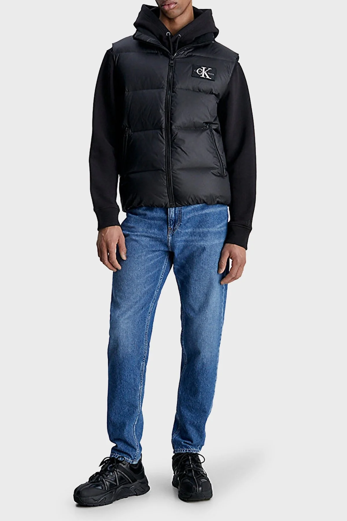 Calvin Klein Logolu Suya Dayanıklı Dik Yaka Regular Fit Şişme J30J323473BEH Erkek Yelek J30J323473 BEH SİYAH - 4
