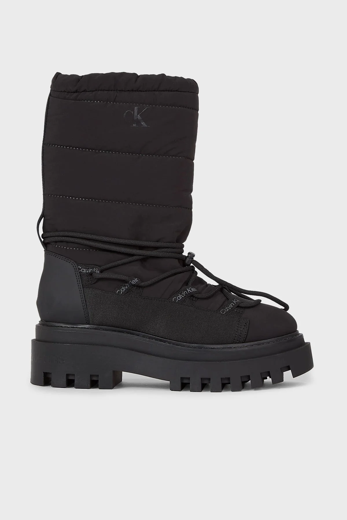Calvin Klein Logolu Suya Dayanıklı Düz Kalıp YW0YW011460GT Bayan Kar Botu YW0YW01146 0GT SİYAH - 1