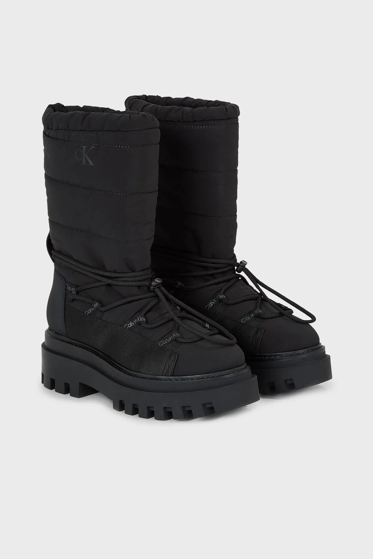 Calvin Klein Logolu Suya Dayanıklı Düz Kalıp YW0YW011460GT Bayan Kar Botu YW0YW01146 0GT SİYAH - 5