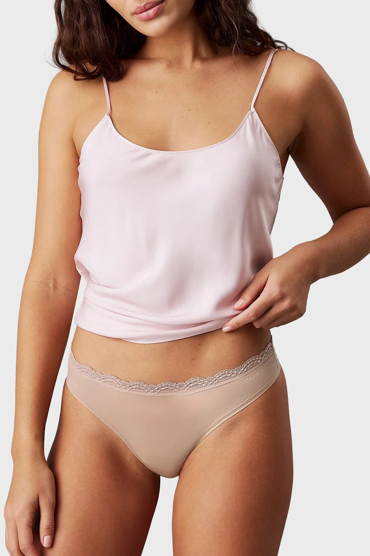 Calvin Klein Logolu Tanga 3 Pack LV00QD5300WAS Bayan Külot LV00QD5300 WAS Lacivert-Pudra-Mercan - 7