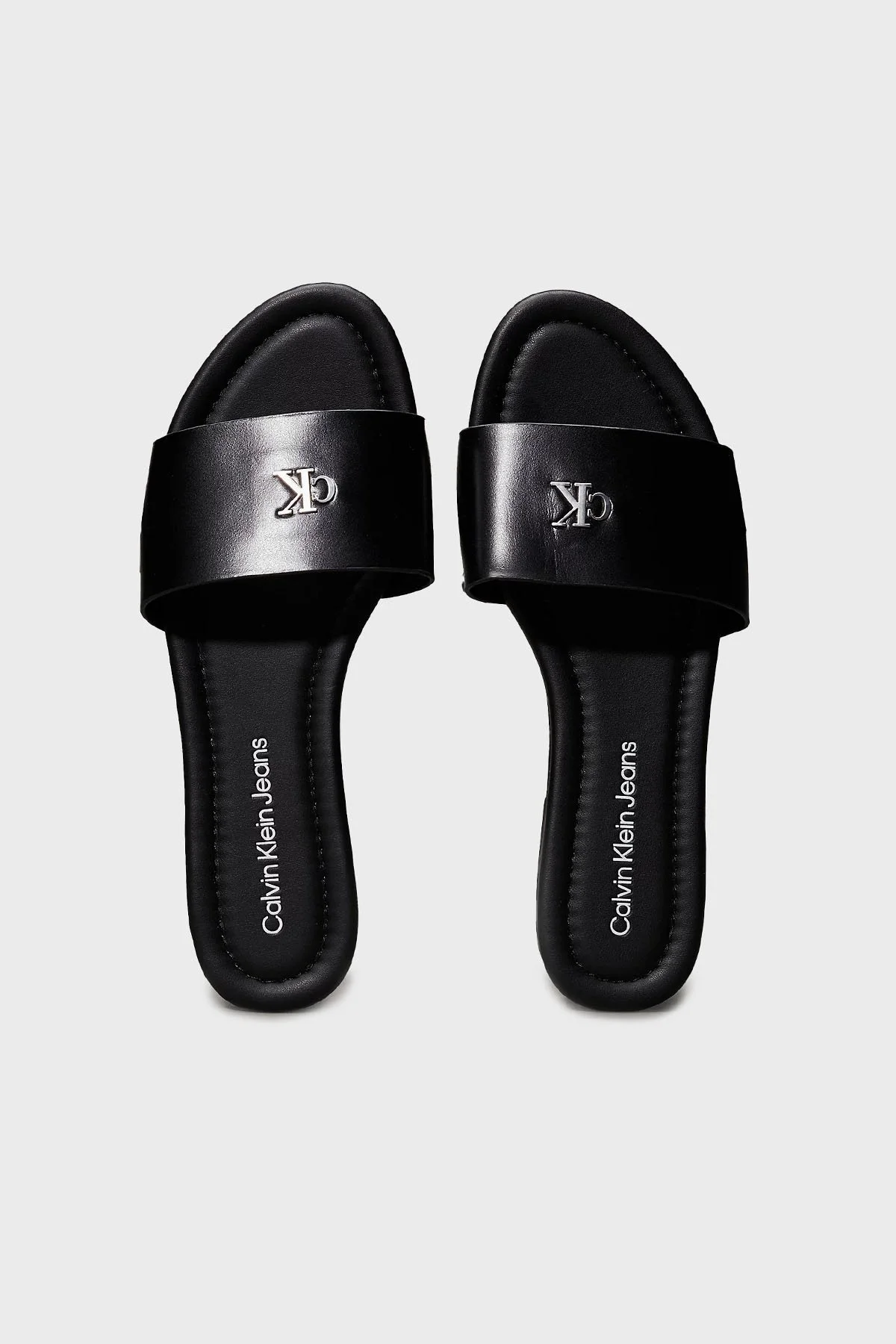 Calvin Klein Logolu Tek Bant YW0YW016970GJ Bayan Terlik YW0YW01697 0GJ SİYAH - 11